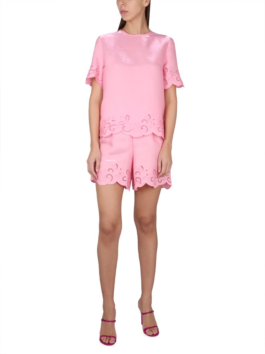 Shop Boutique Moschino Top Ajour In Pink