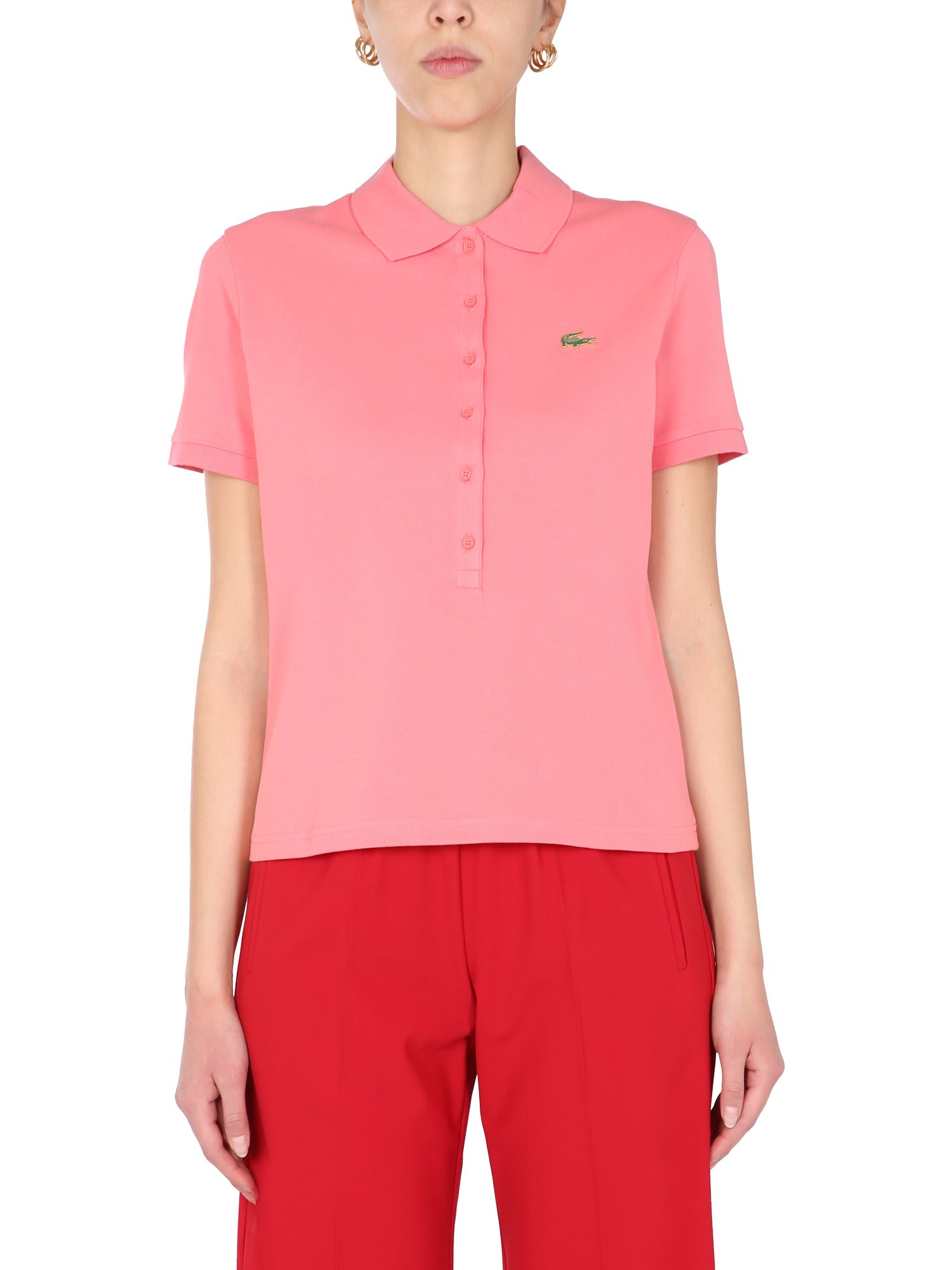 Lacoste Slim Fit Polo In Rosso