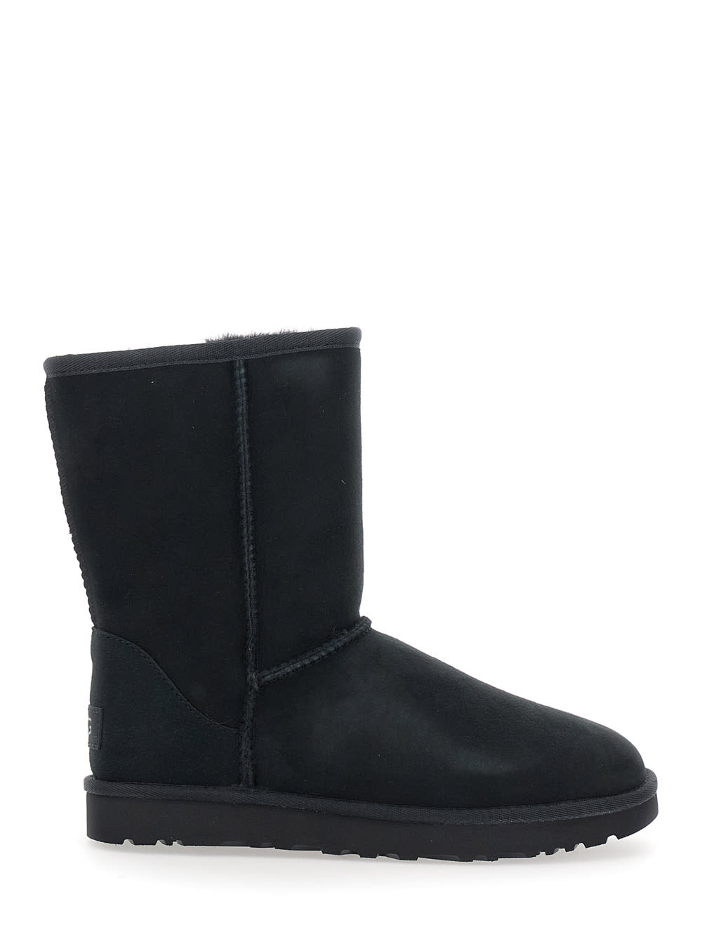Classic Short Boots With Logo Patch On The Rear And Shearling Lining In Suede Woman - UGG - Modalova