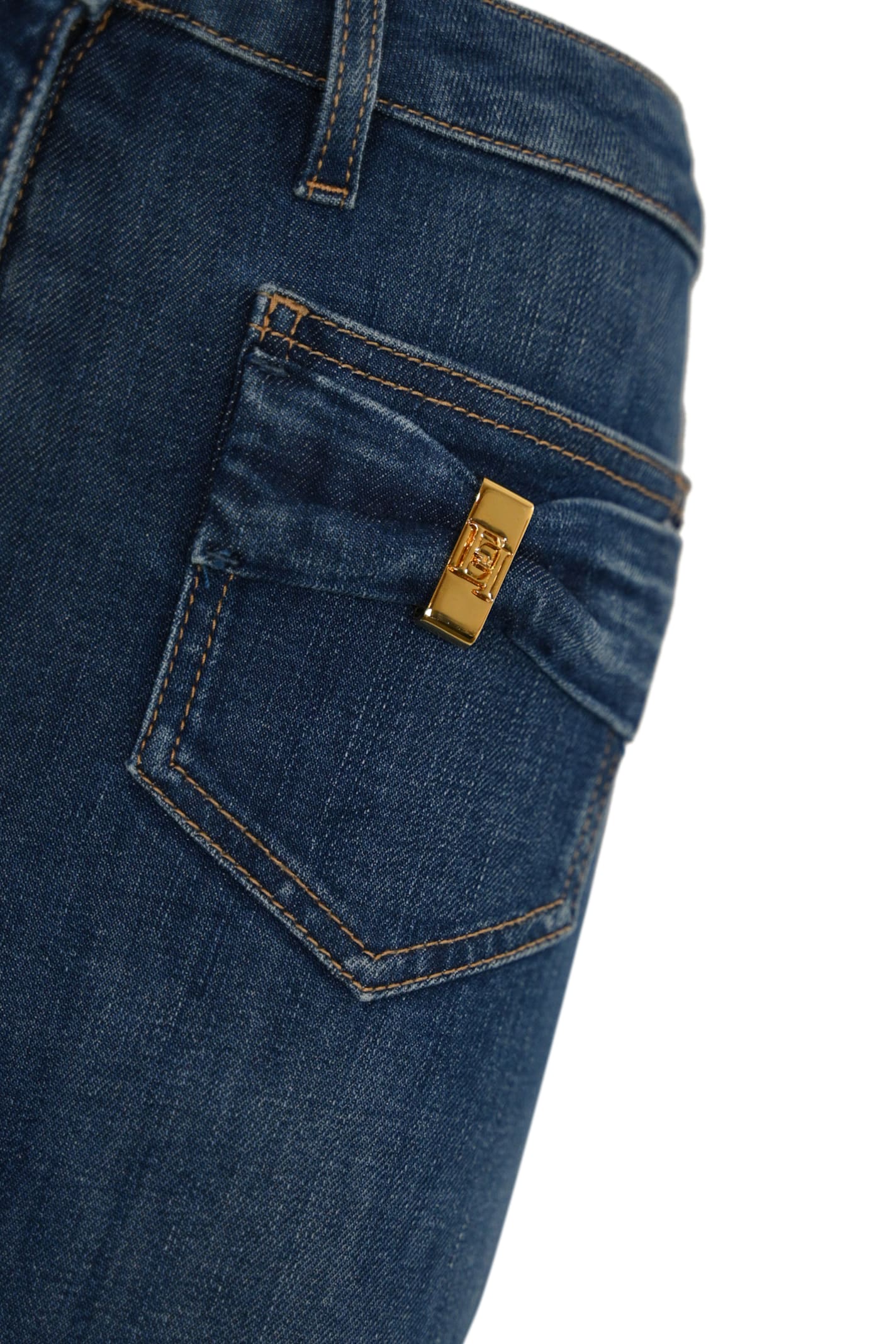 Elisabetta Franchi Jeans With Bow Detail In Blu