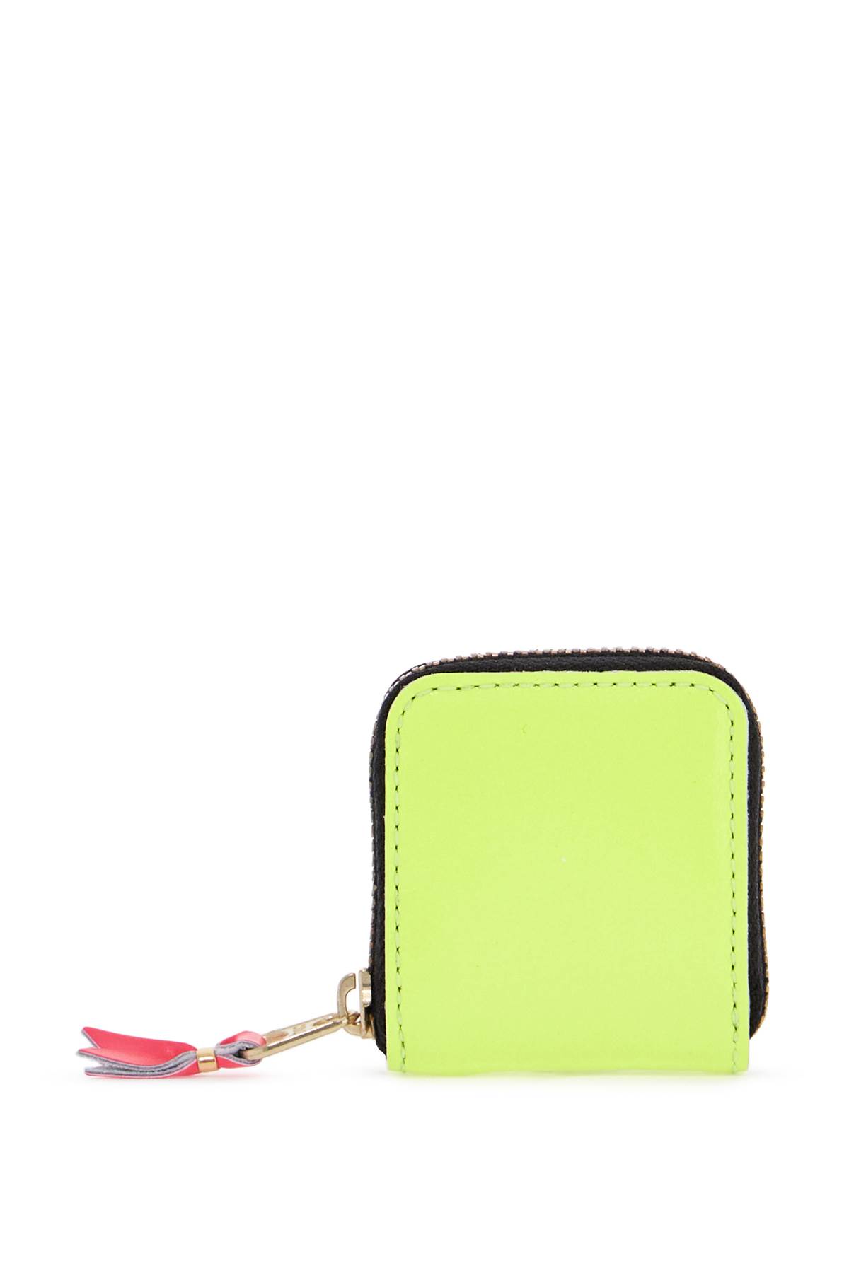 Compact Wallet Super Fluo Yellow In Goat Leather With Zip