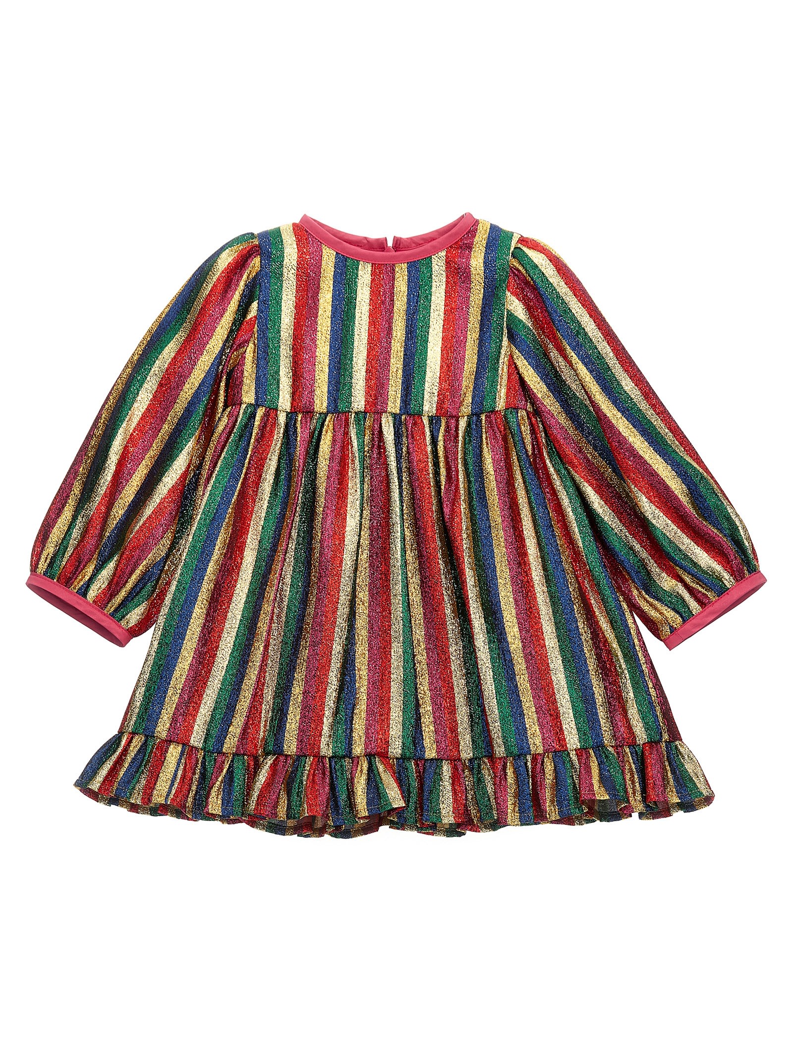 Stella Mccartney Kids' Lurex Striped Dress In Multicolor/multicolo