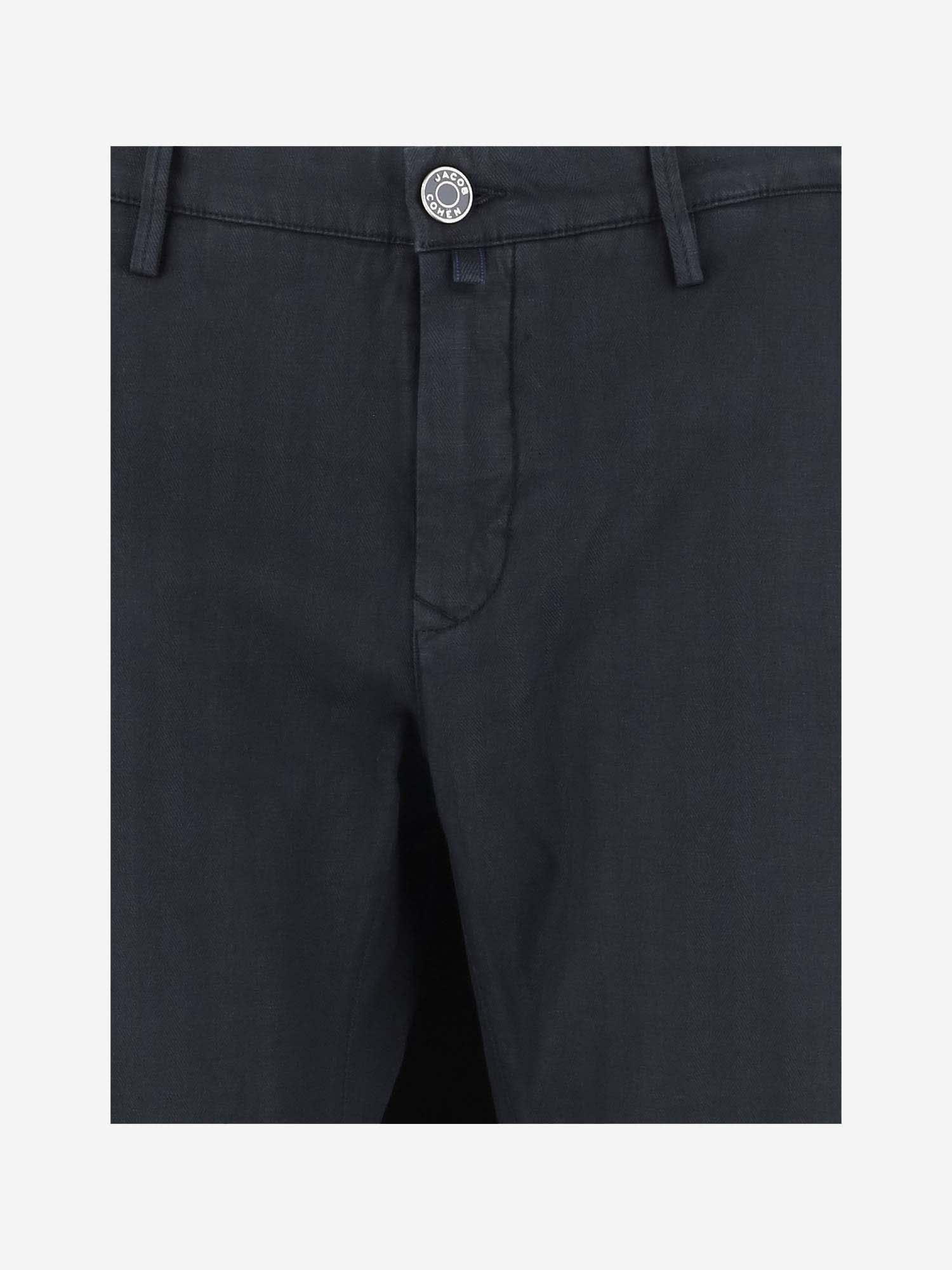 Shop Jacob Cohen Cotton Blend Stretch Pants In Black