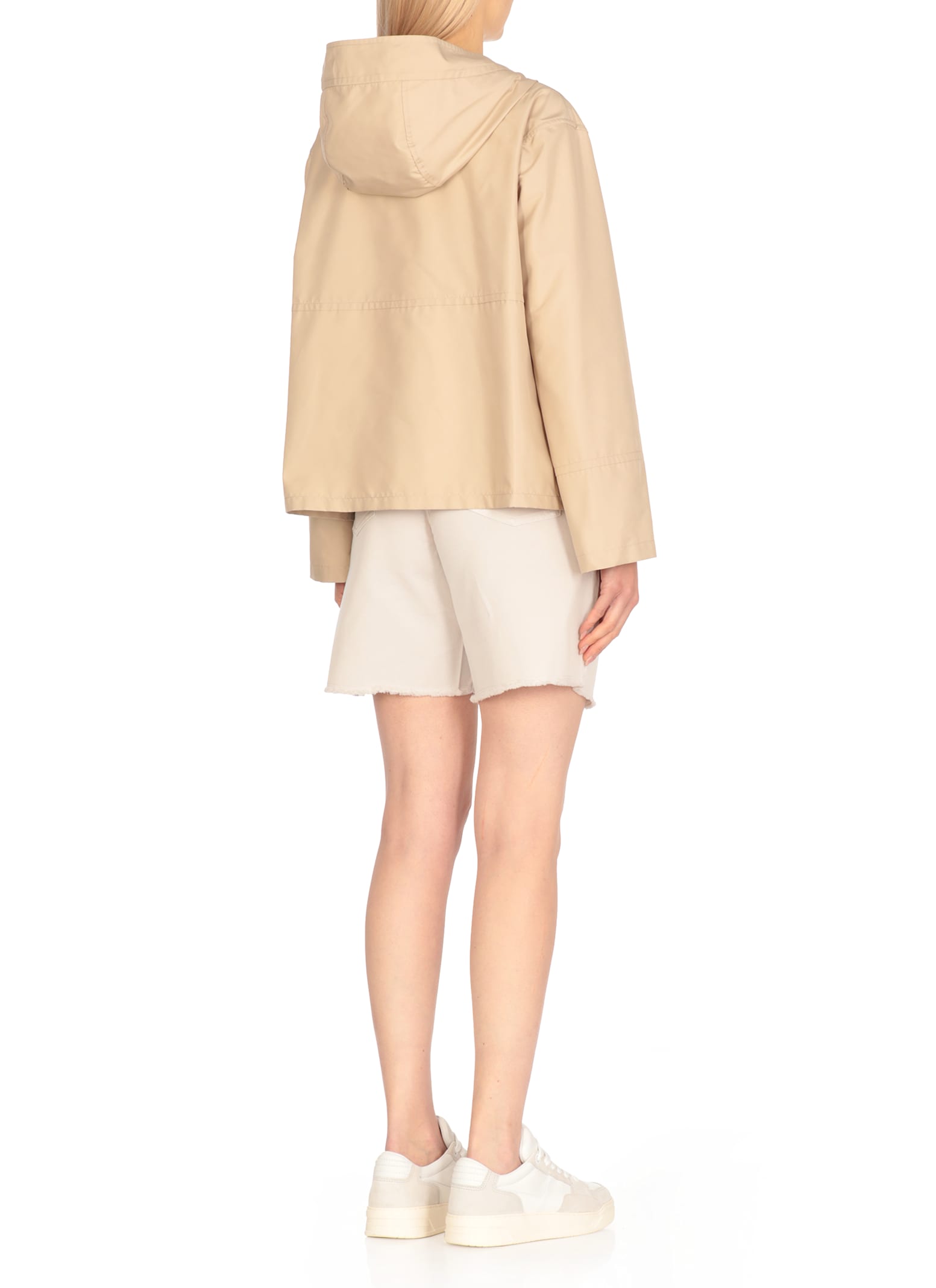 Fay Waterproof Short Parka Jacket In Beige