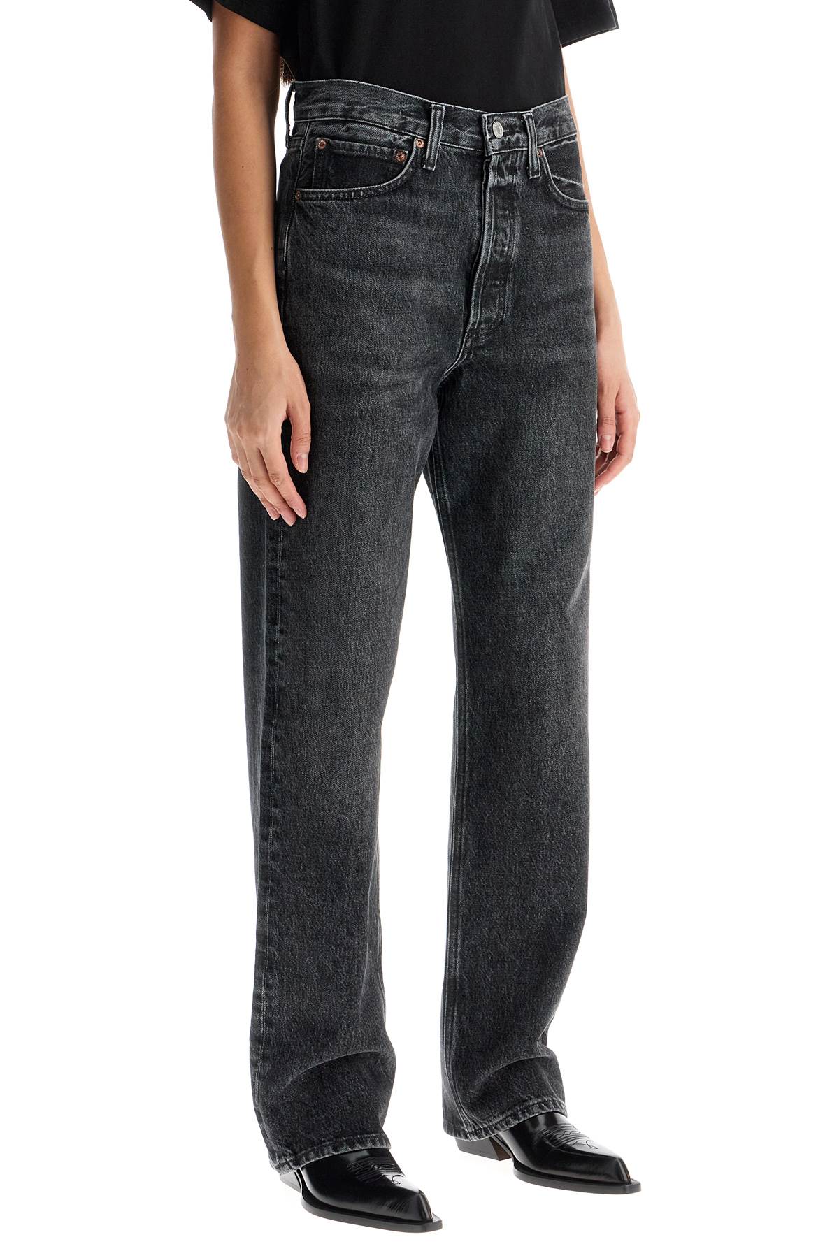Agolde Lana Crop Mid Rise Vintage Straight Jean In Rhyme