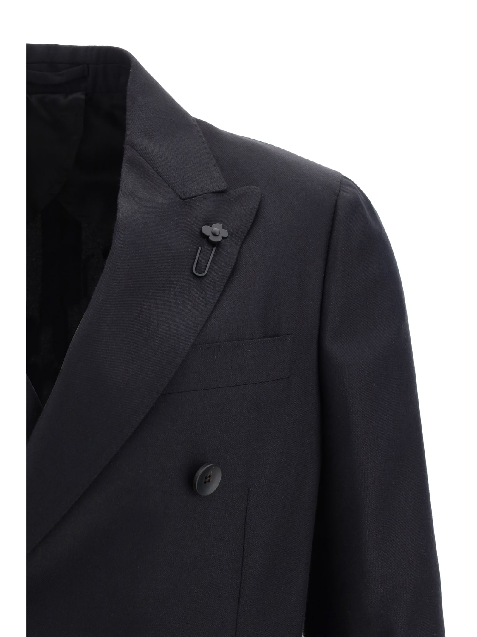 Shop Lardini Blazer Jacket In Black