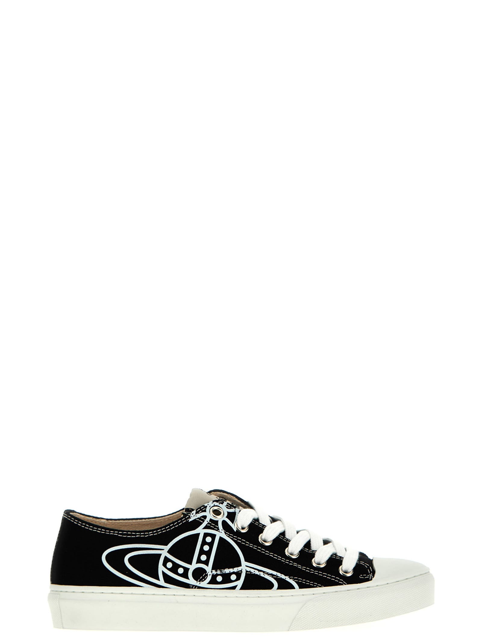 Vivienne Westwood Low-top Sneakers With Bold Logo Graphic In Black