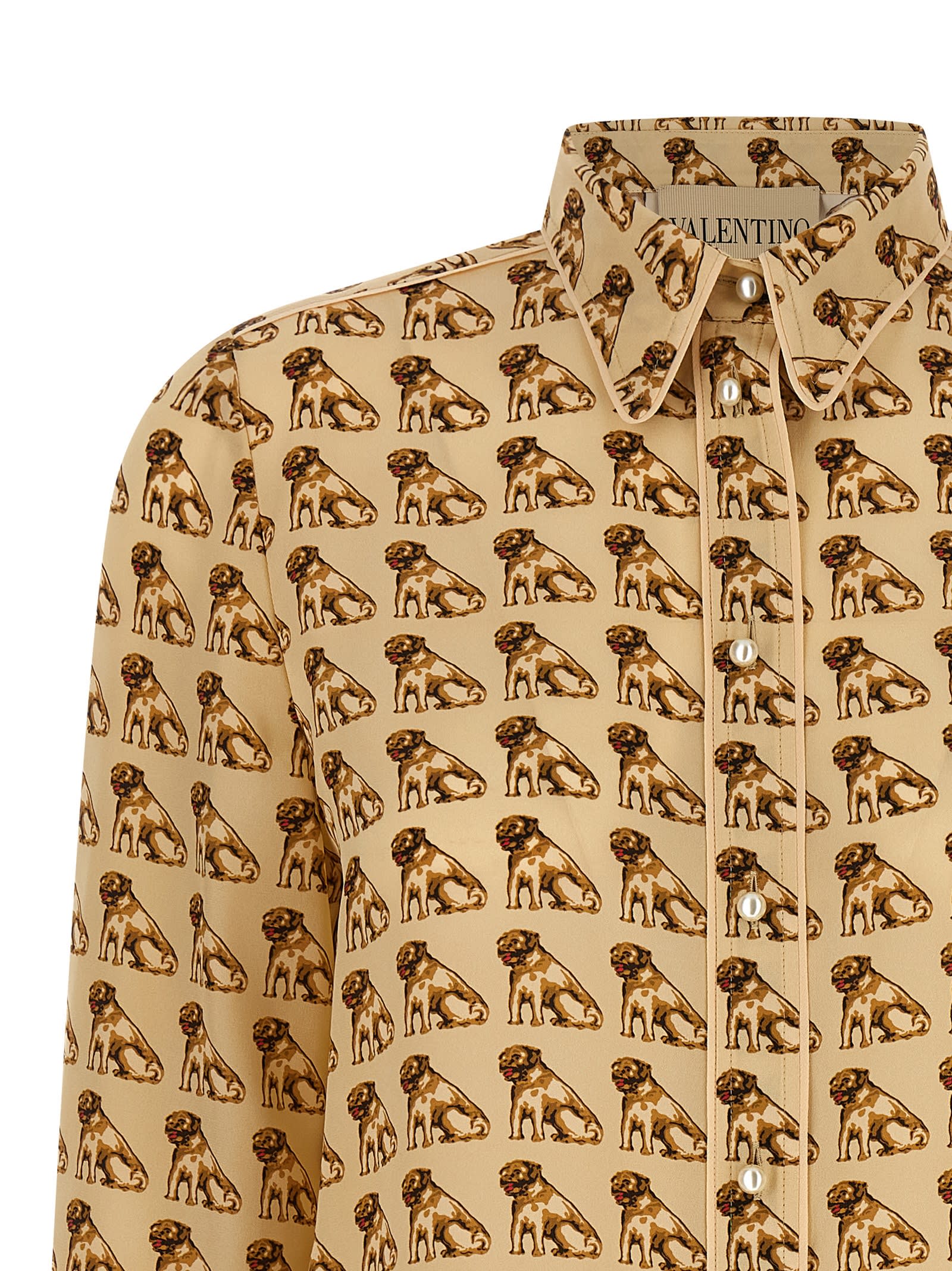Valentino Garavani Petit Charles Print Shirt Shirt And Blouse White In Multi