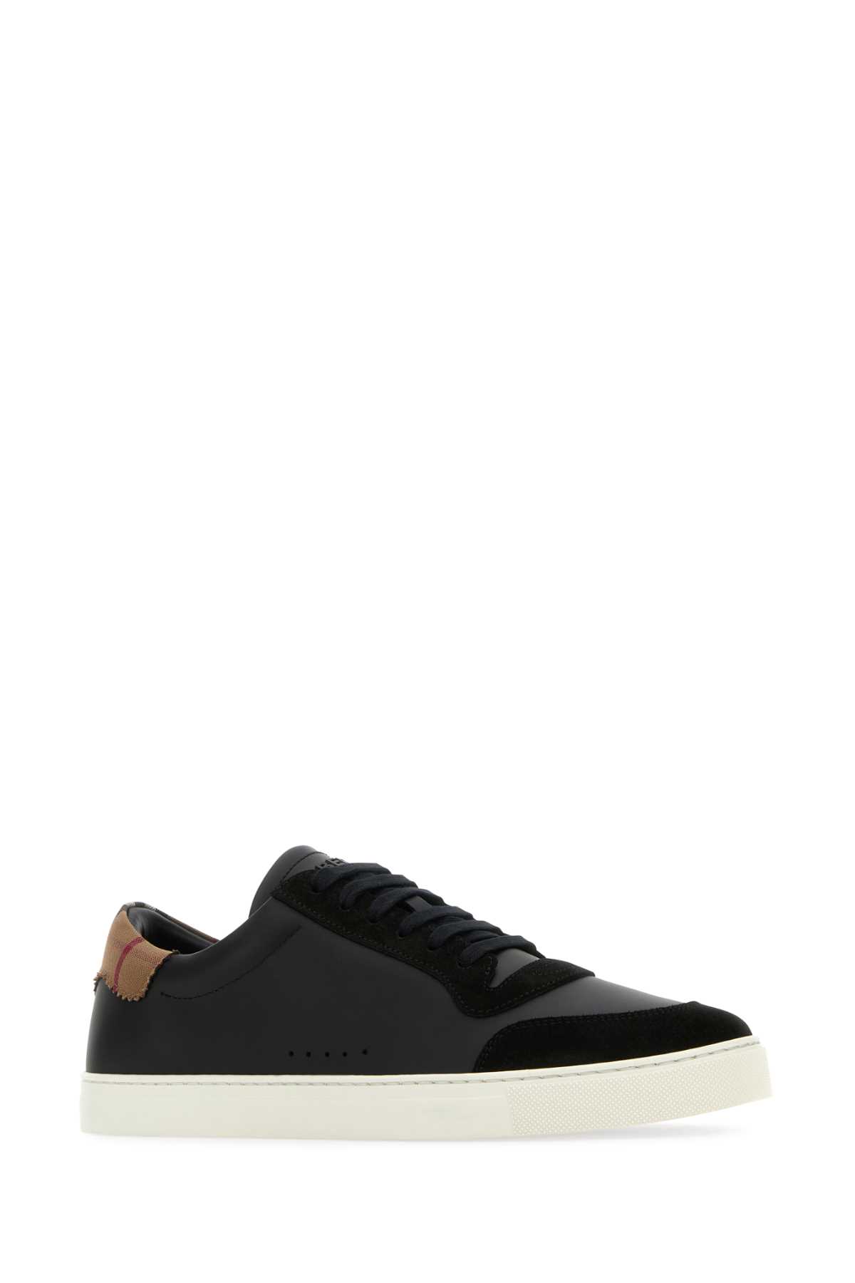 BURBERRY BLACK LEATHER SNEAKERS