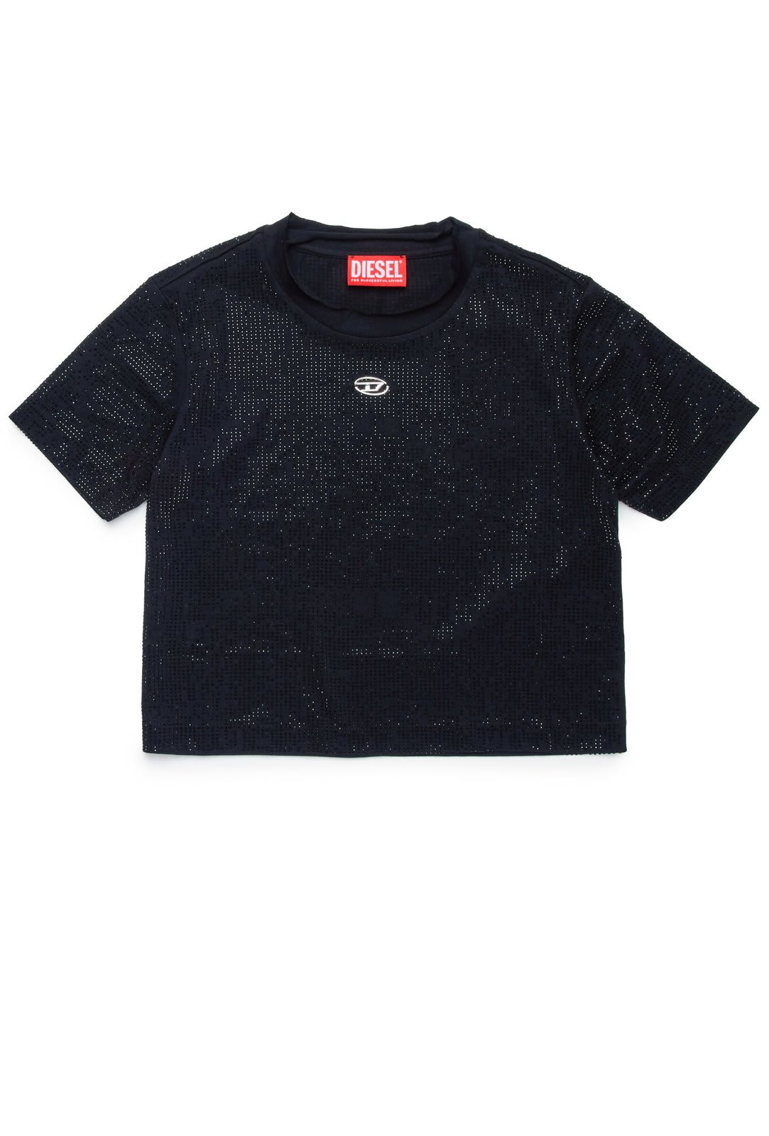 Shop Diesel Allover Stud Crewneck T-shirt In Black