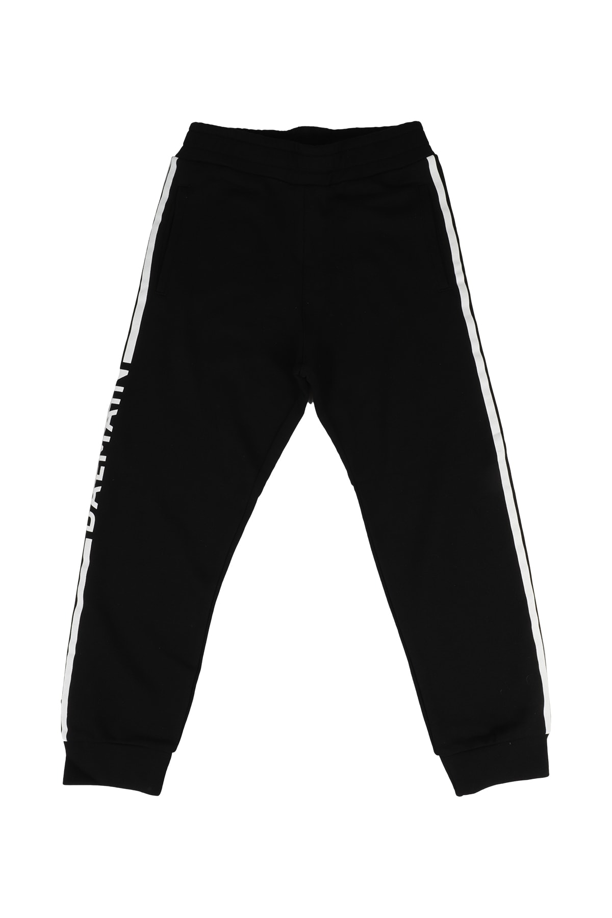 Balmain Teen Side Stripe Track Pants In Bc Nero Bianco