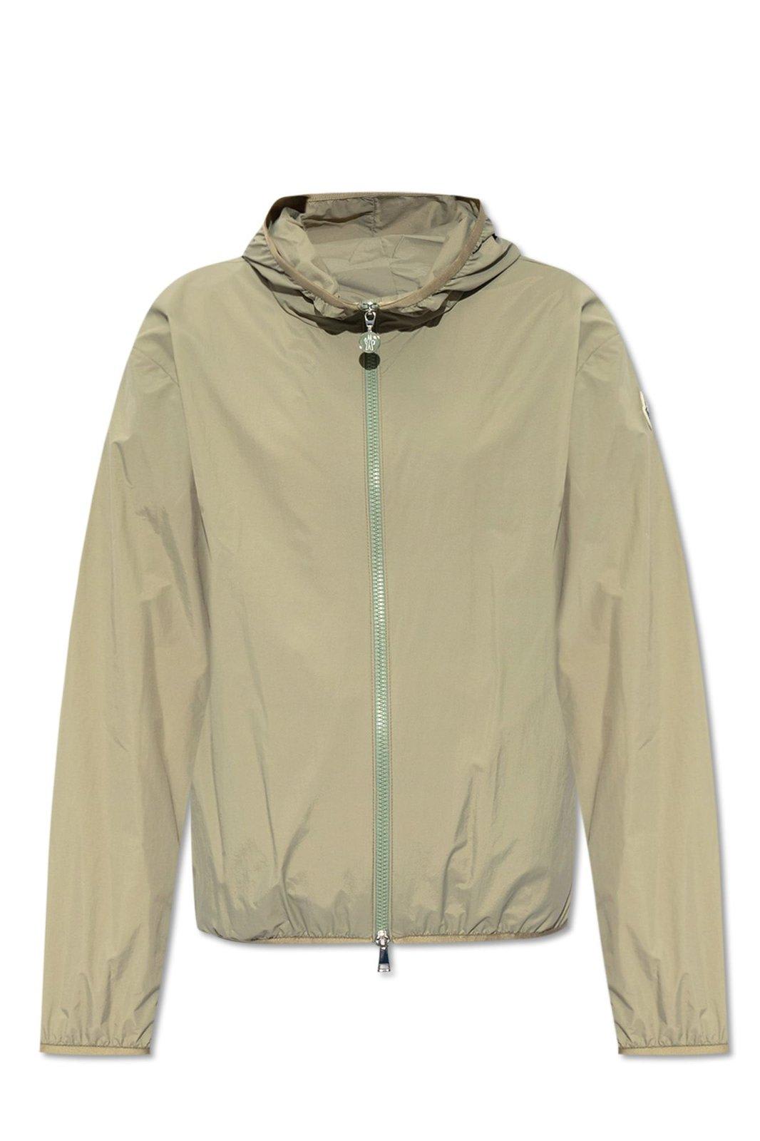 Shop Moncler Fegeo Hooded Jacket In Beige