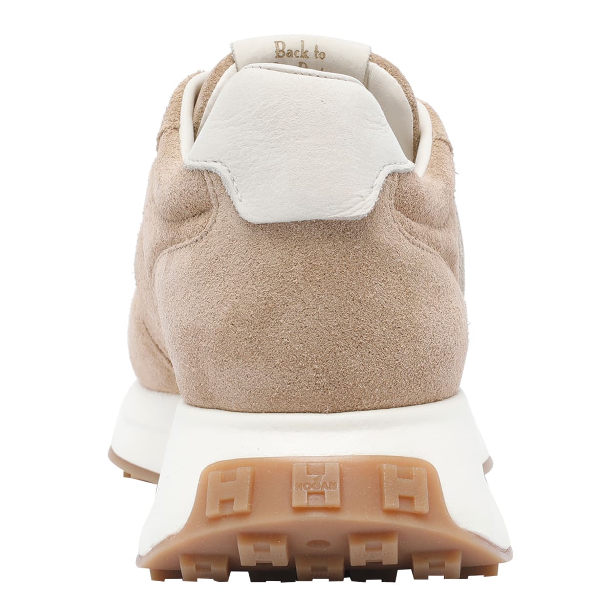 Hogan Low Top Sneakers With Rubber Sole And Suede Upper In Sand