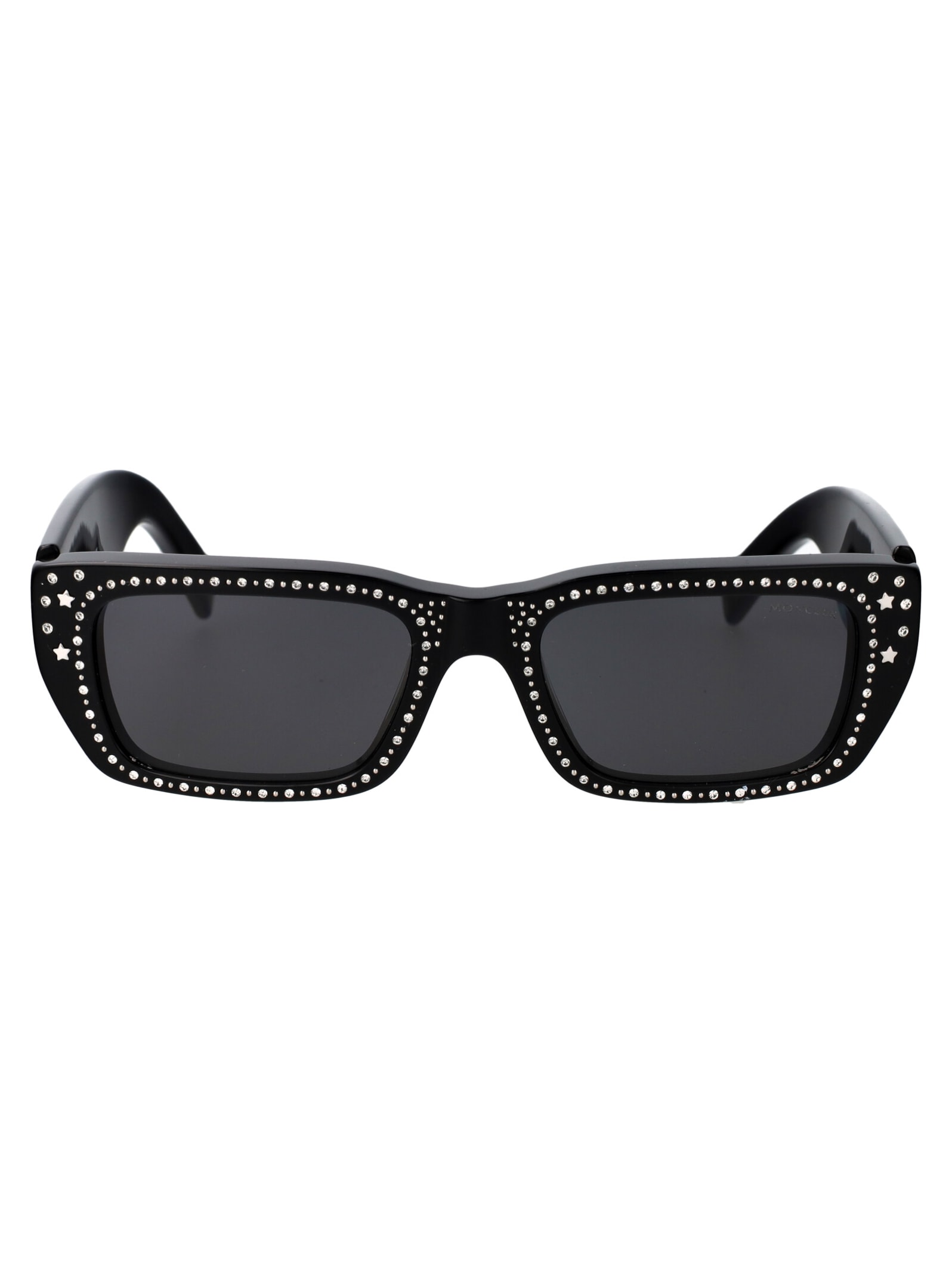 Shop Moncler Ml0252/p Sunglasses In 01a Black