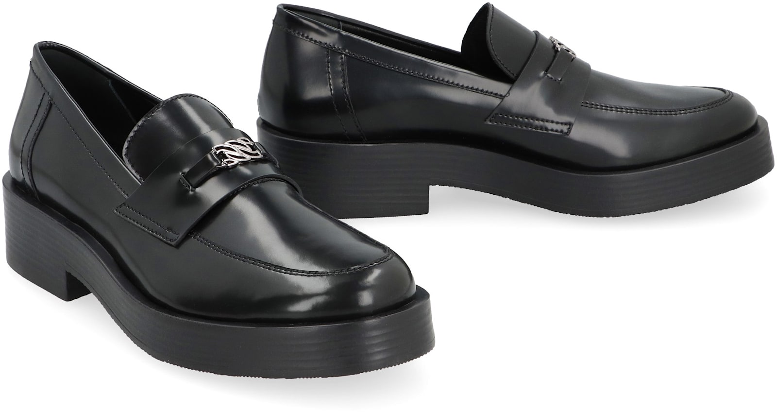 Shop Casadei Alibi Faux Leather Loafers In Black