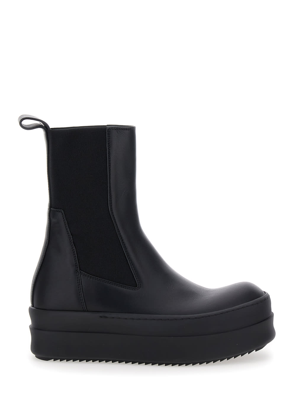 Shop Rick Owens Mega Bumper Black Boots With Chunky Sole In Leather Woman