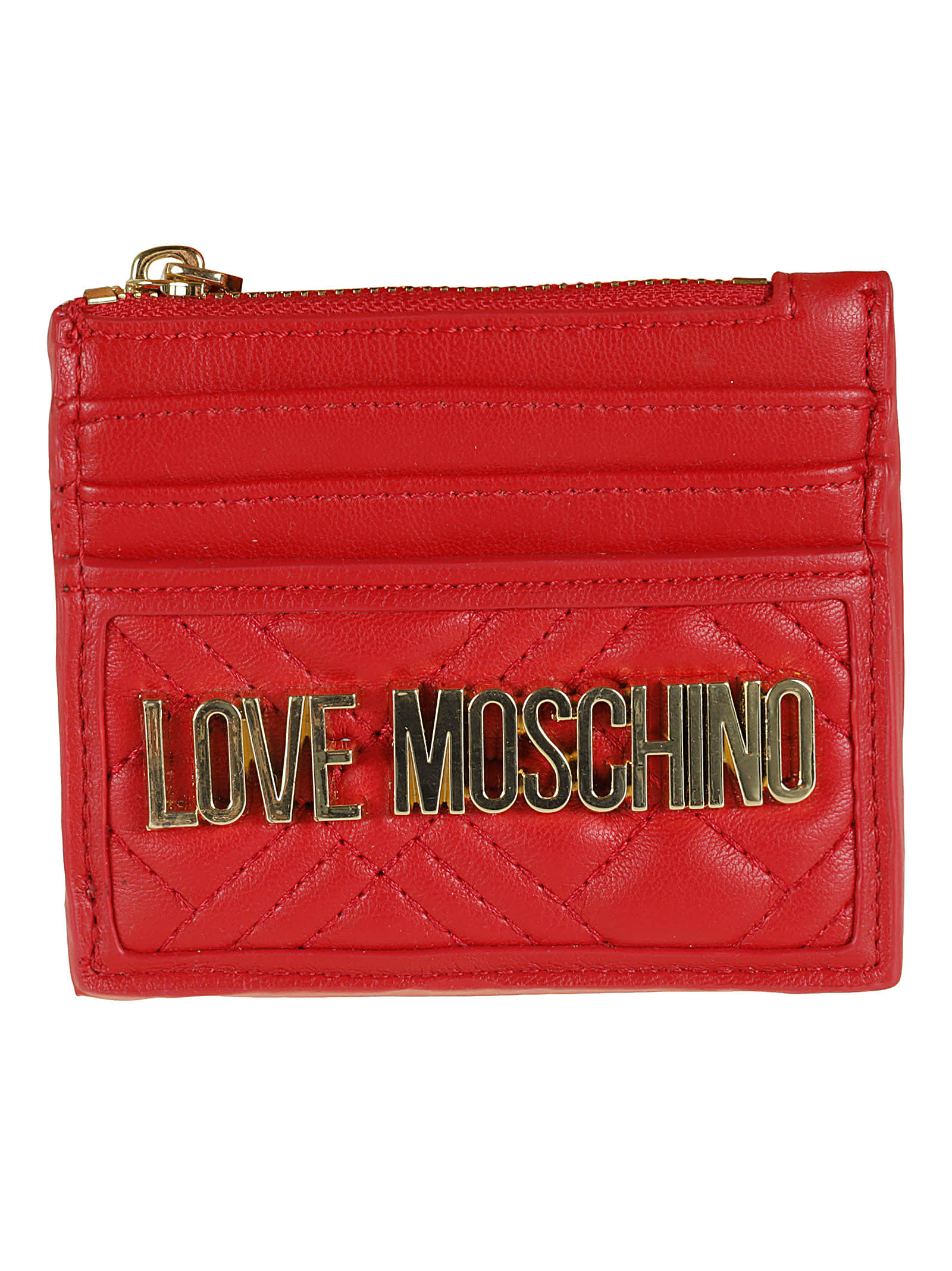 Love Moschino Logo Quilted Card Holder