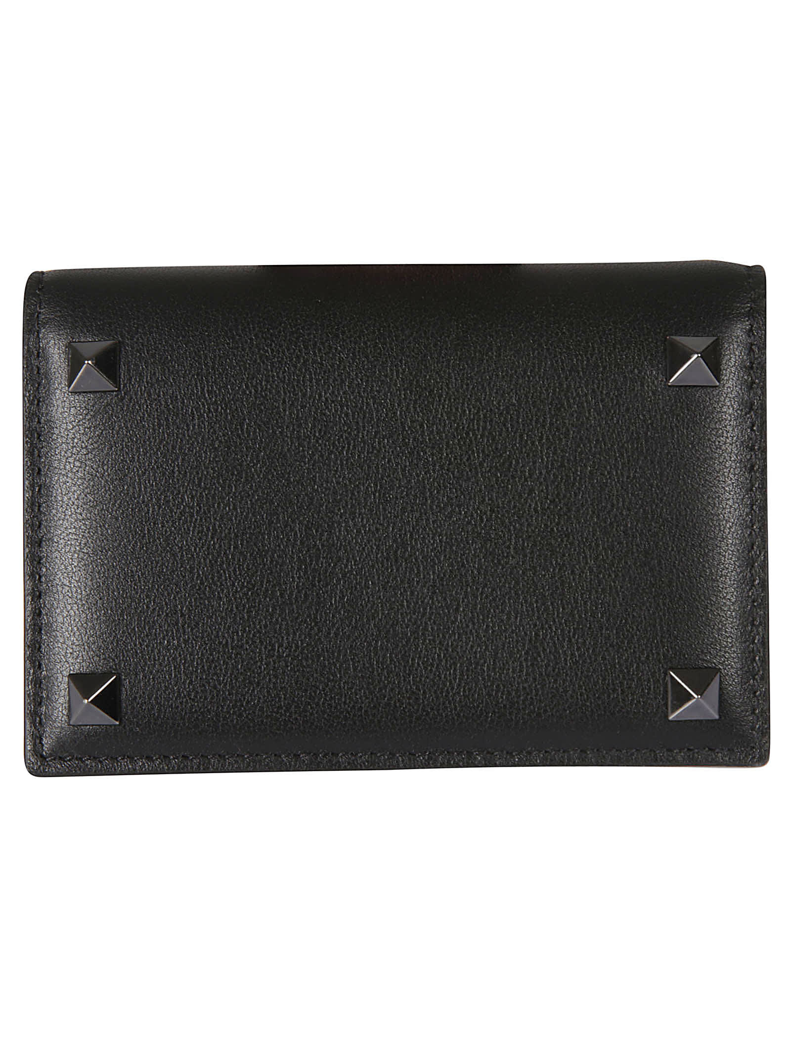 Valentino Garavani Rockstud Folded Card Holder In Black