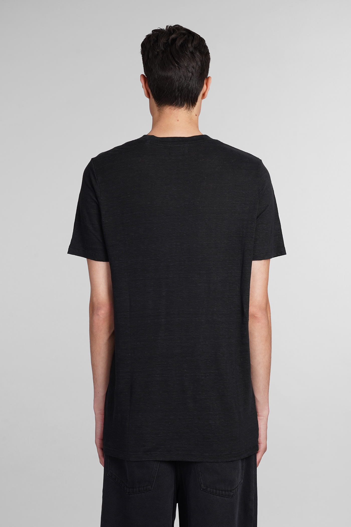 Shop Isabel Marant Karman T-shirt In Black Linen