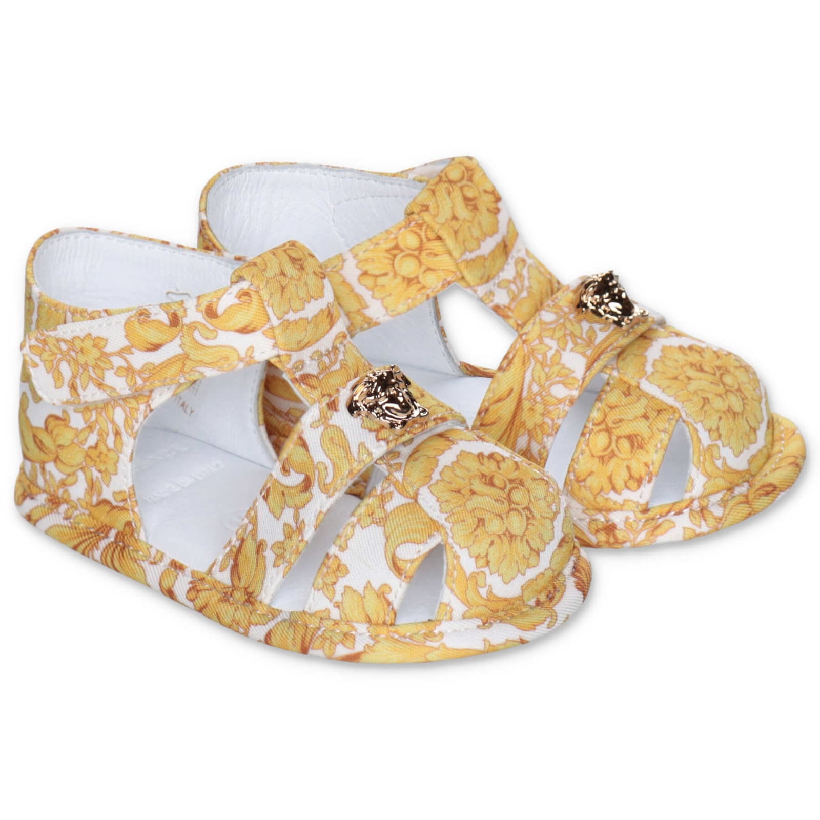 Versace Babies'  Sandali Stampa Barocca Oro