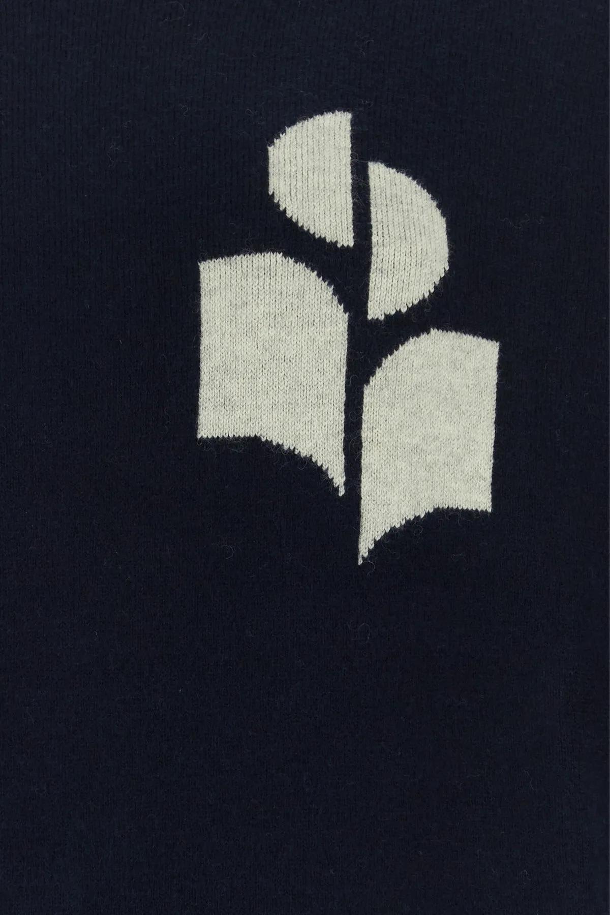 Shop Marant Etoile Midnight Blue Stretch Cotton Blend Altee Sweater