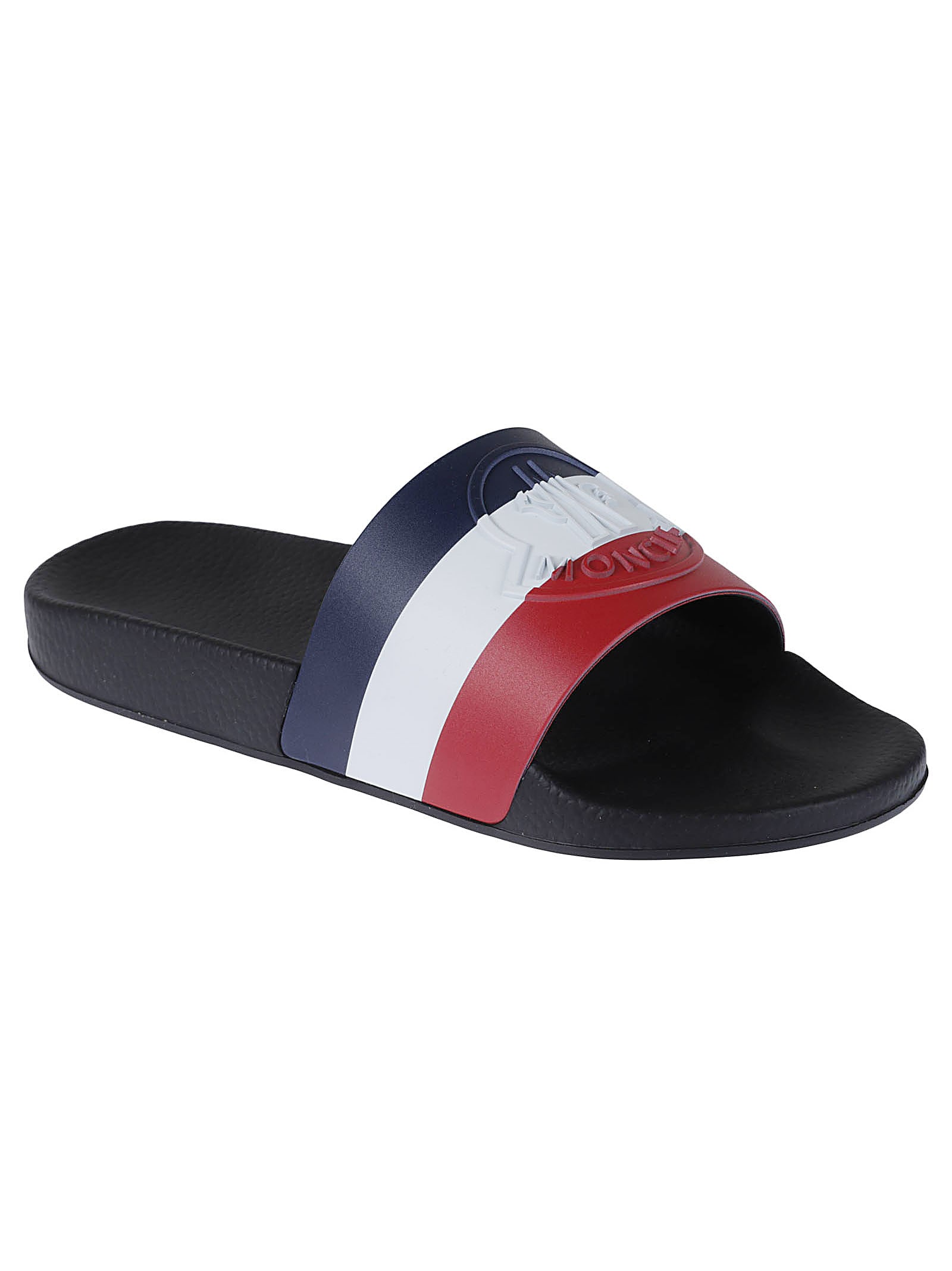 Shop Moncler Basile Sliders In Black