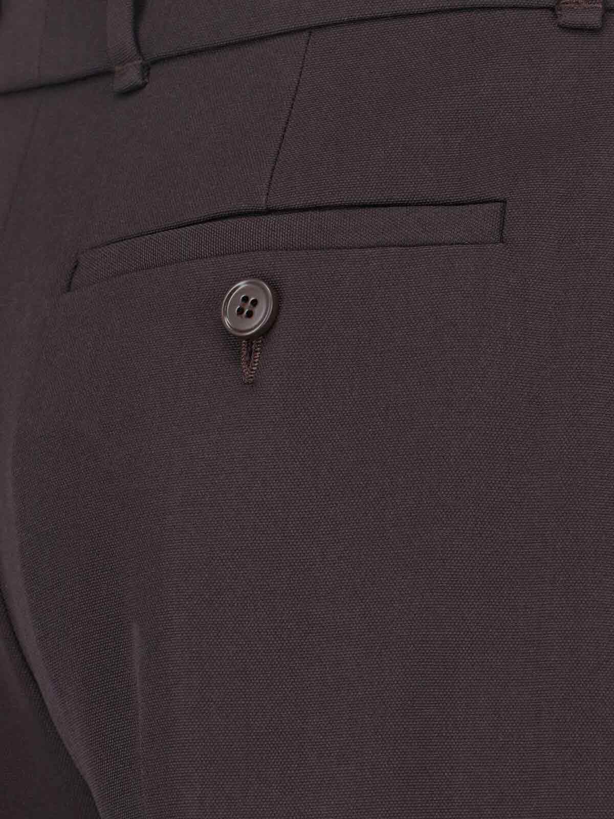 Alexander Mcqueen High-waisted Brown Wool Trousers With Front Pleats In Brown