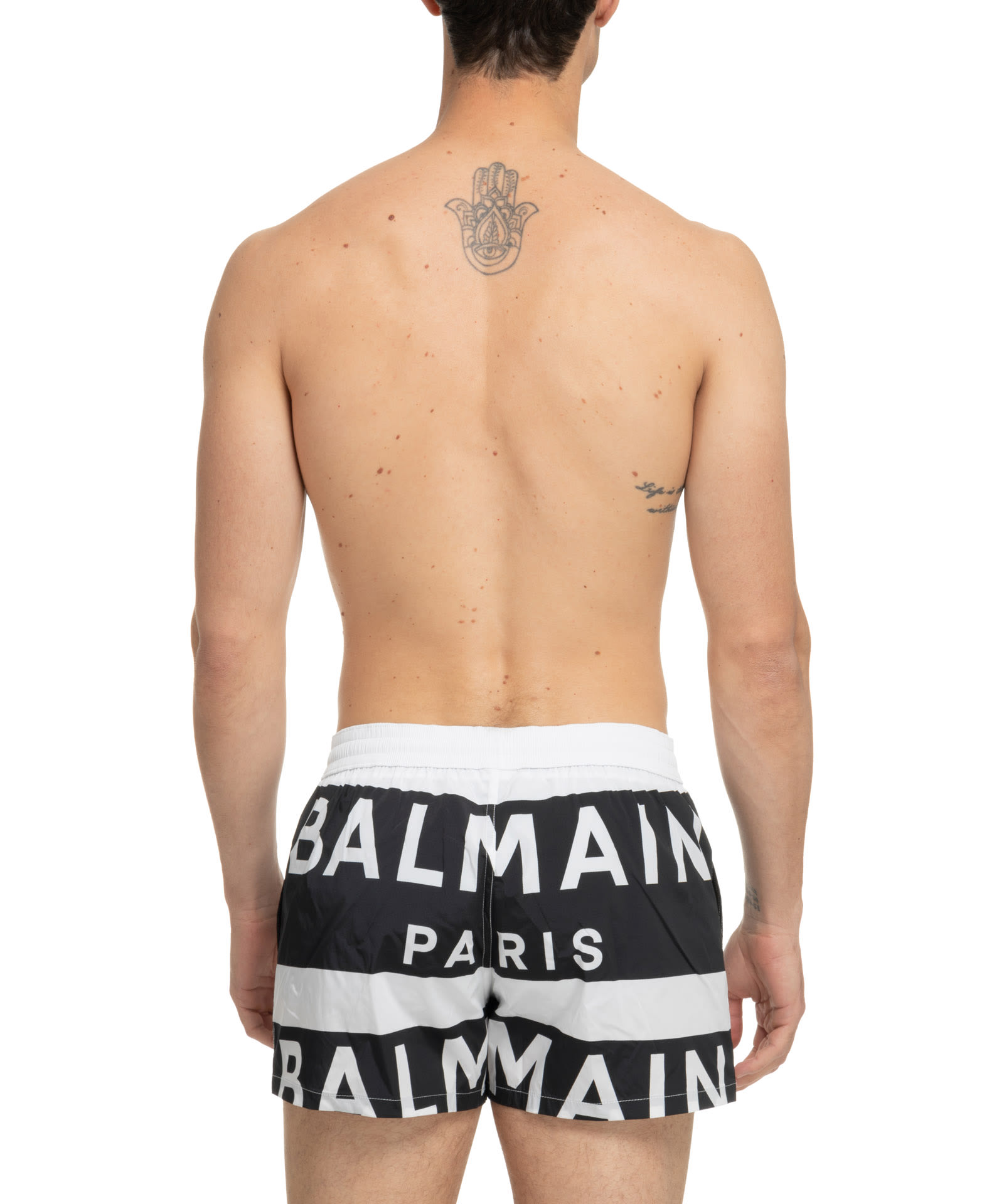 Shop Balmain Swim Shorts In Black