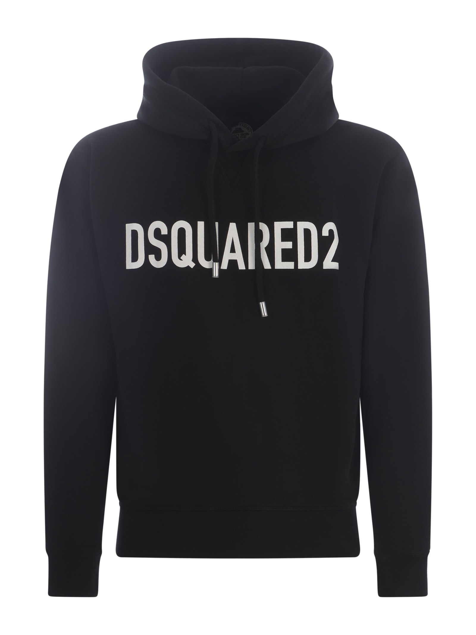 Dsquared2 Hooded Sweatshirt  In Cotton In Black