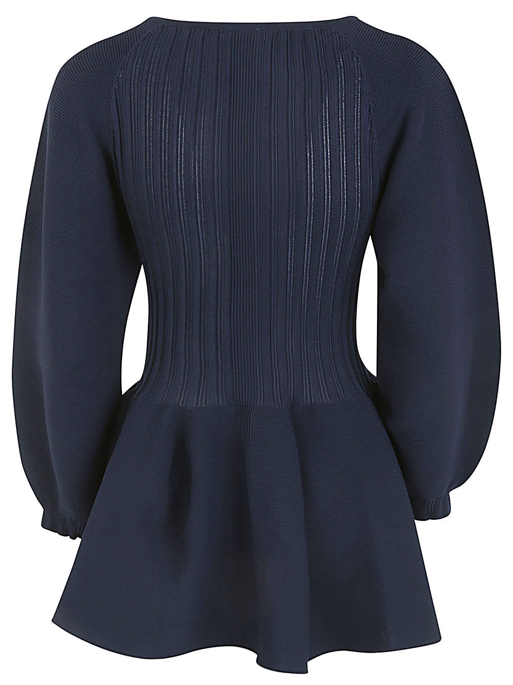 Shop Cfcl Pottery Long Puff Sleeve Flare Top In Navy