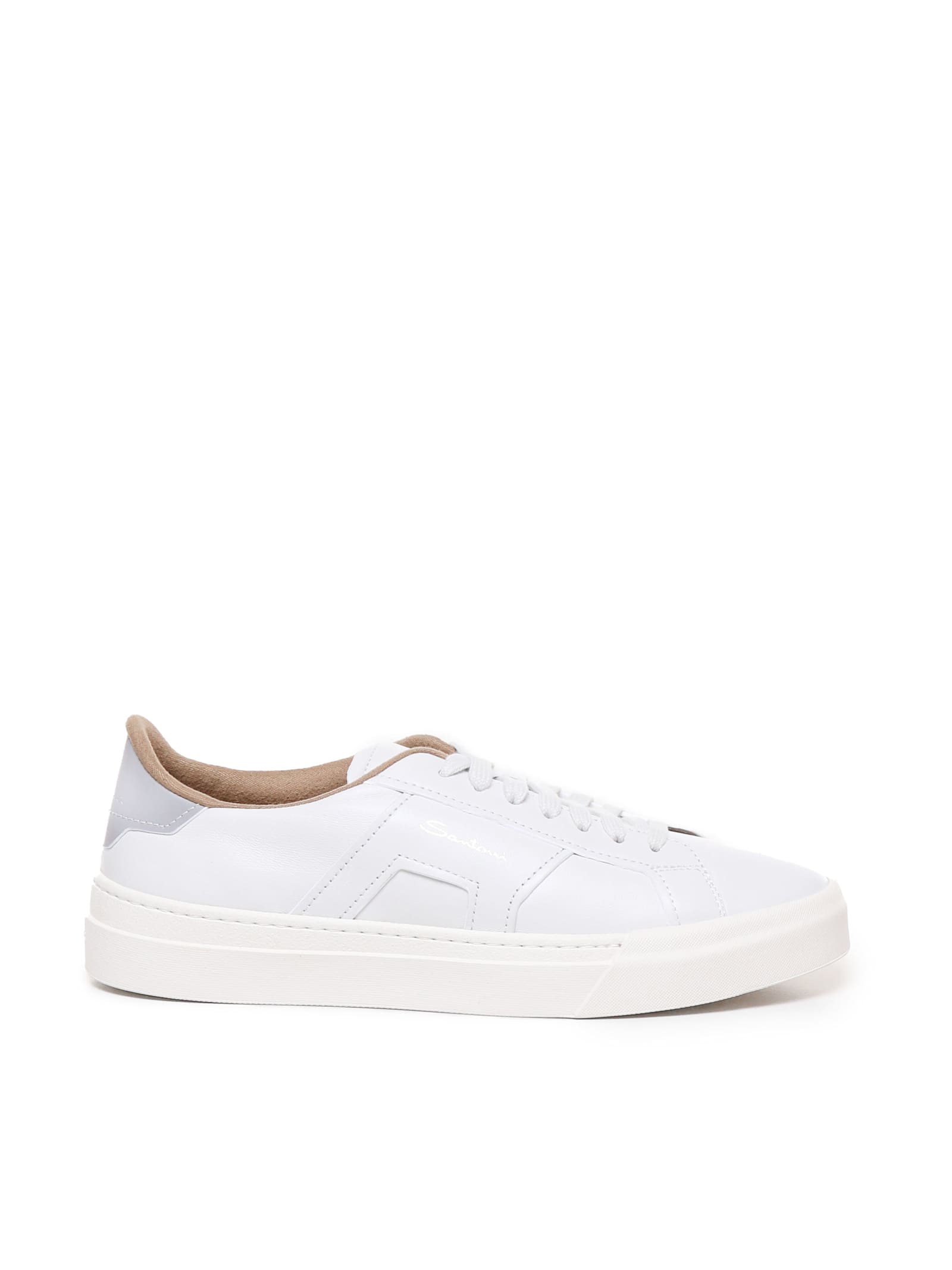 Shop Santoni Sneakers In Suede In Soft Cream