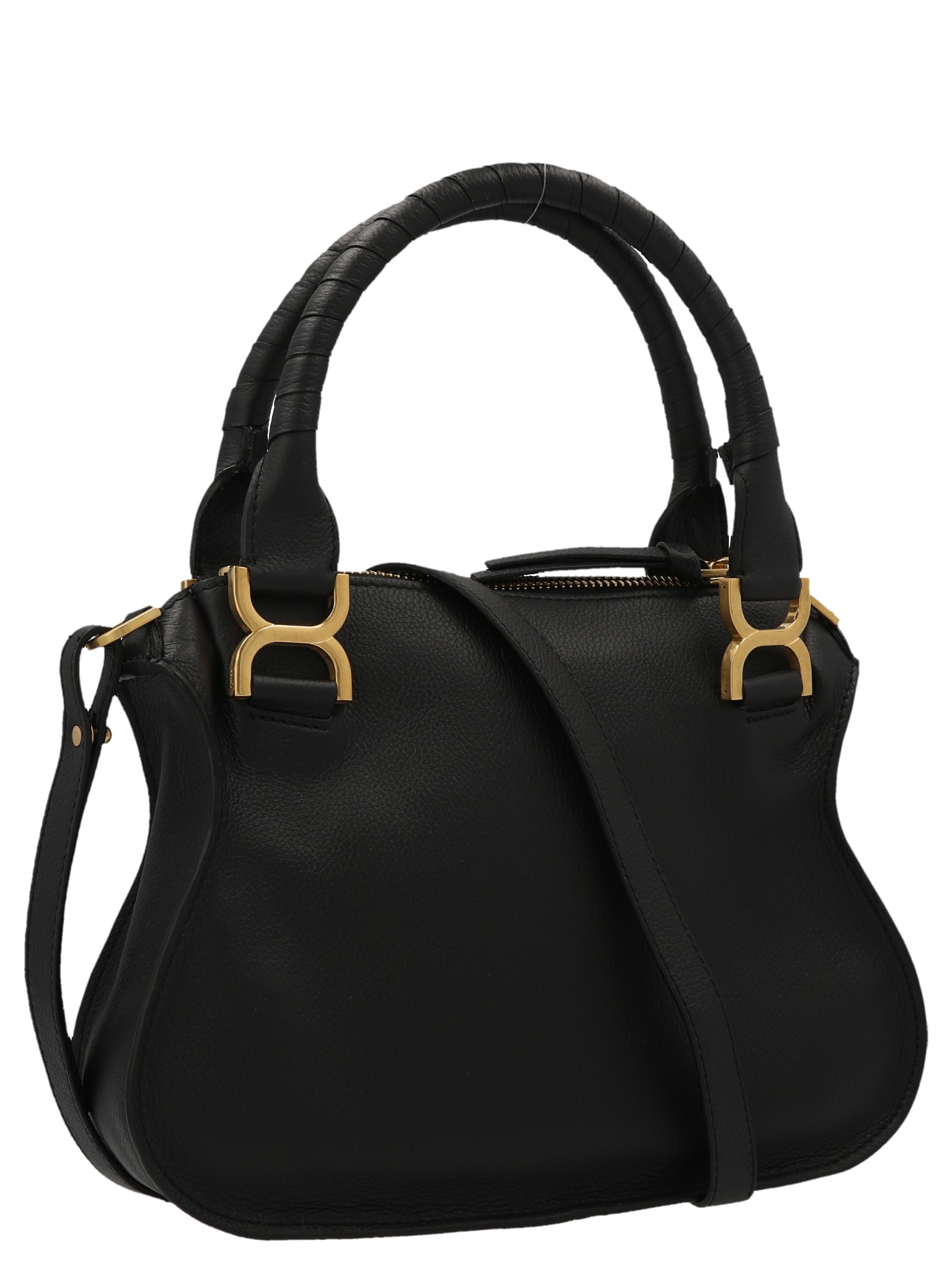 Shop Chloé Marcie Small Handbag In Black