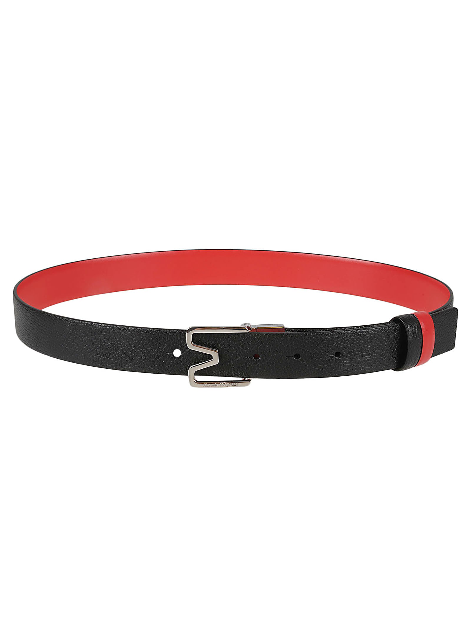 Shop Alexander Mcqueen Sharp Reversible Belt In Black/red