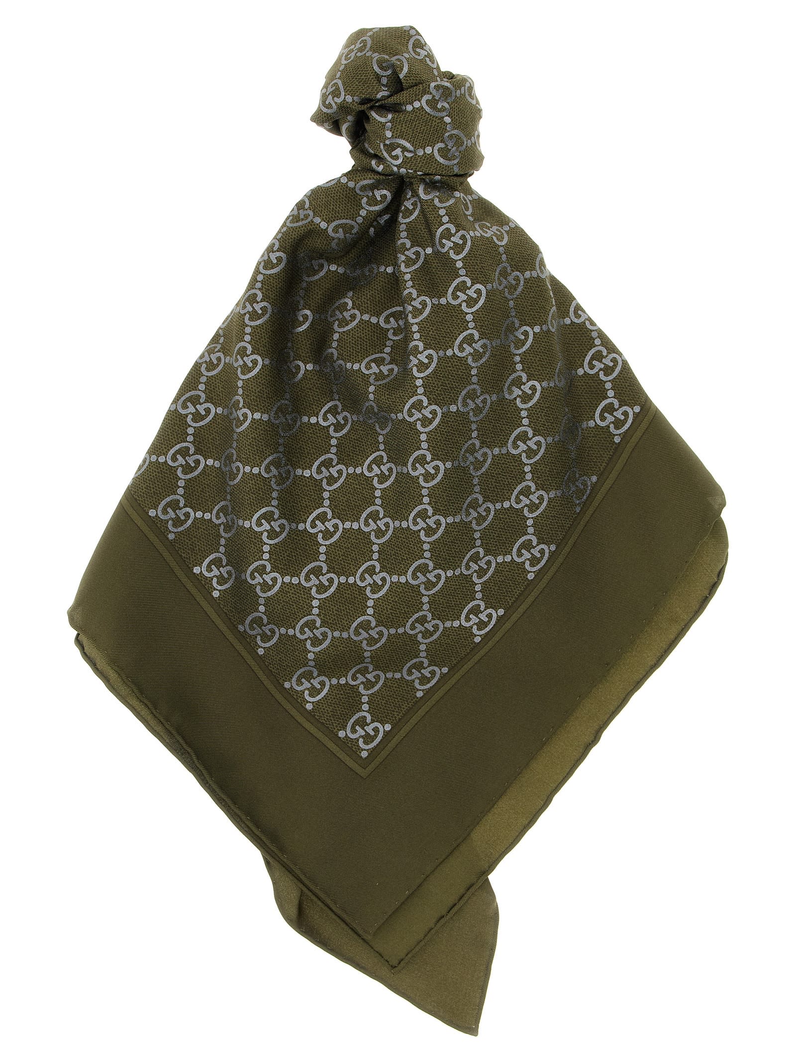 Gucci Two-tone Square Scarf Accessory In Green