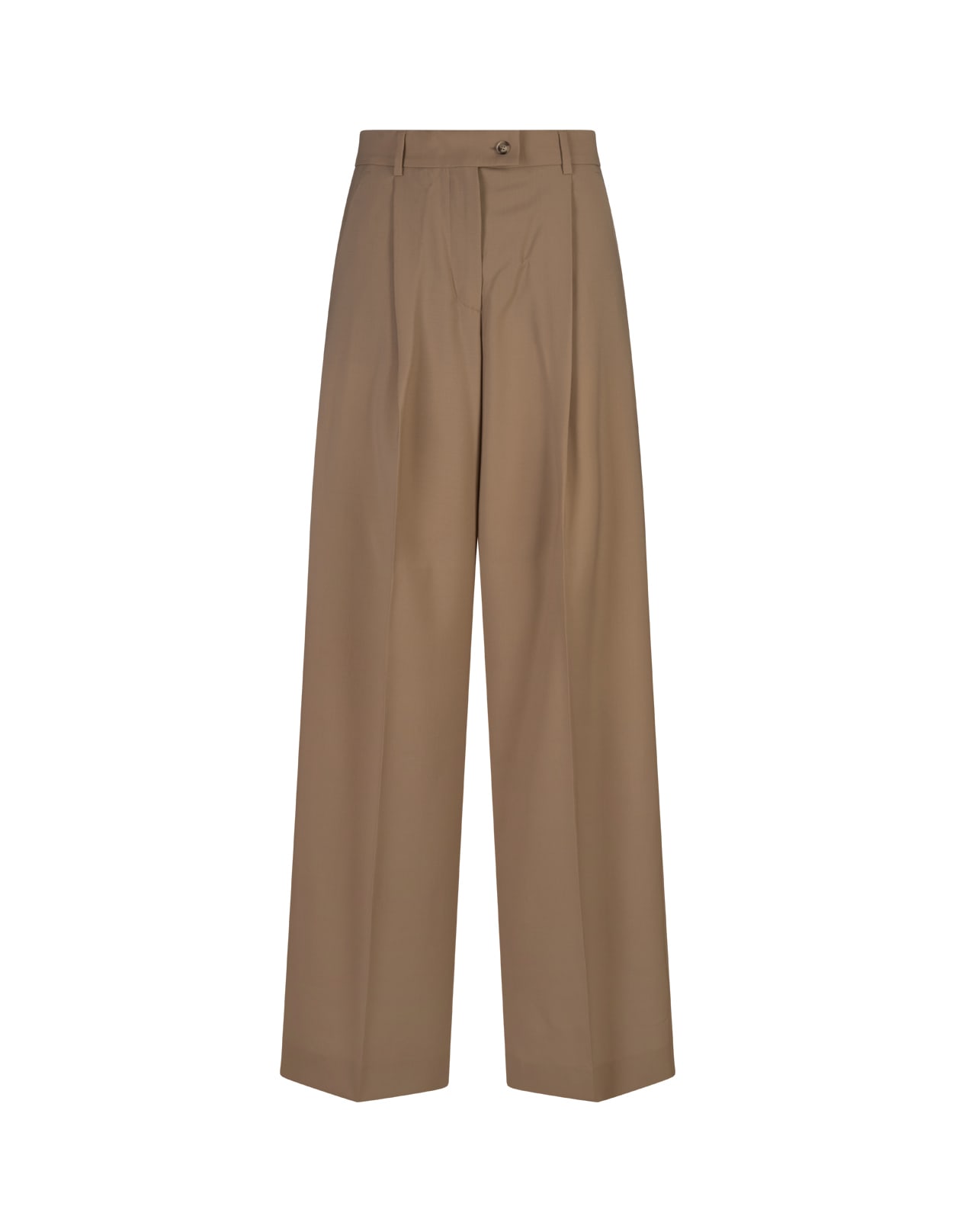 Shop Sportmax Beige Vela Trousers In Brown