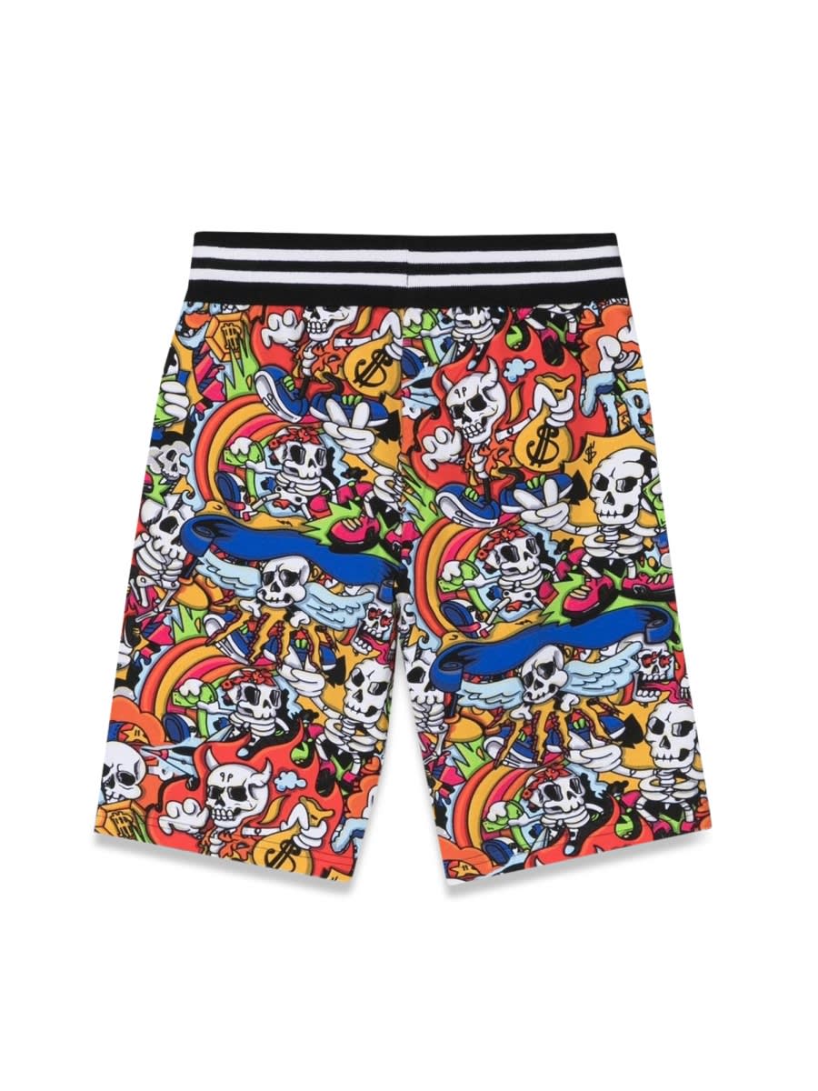 Philipp Plein Bermuda Skulls Dollars In Multicolour