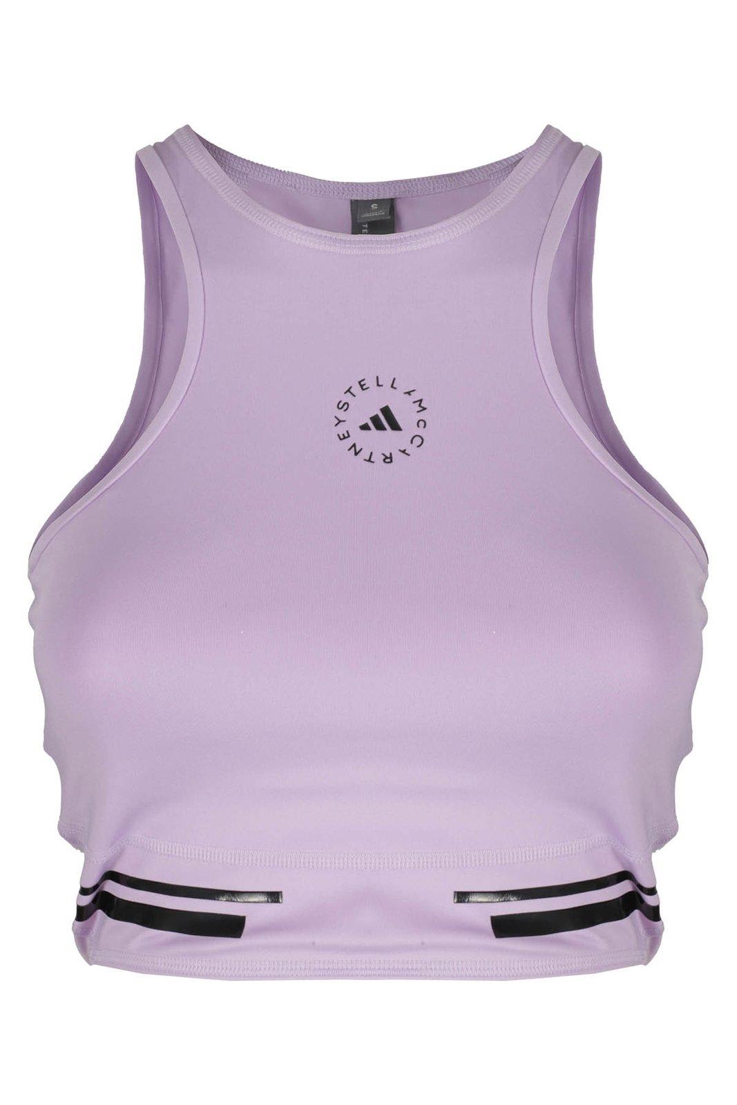Shop Adidas By Stella Mccartney Truepace Running Cropped Top In Lilac
