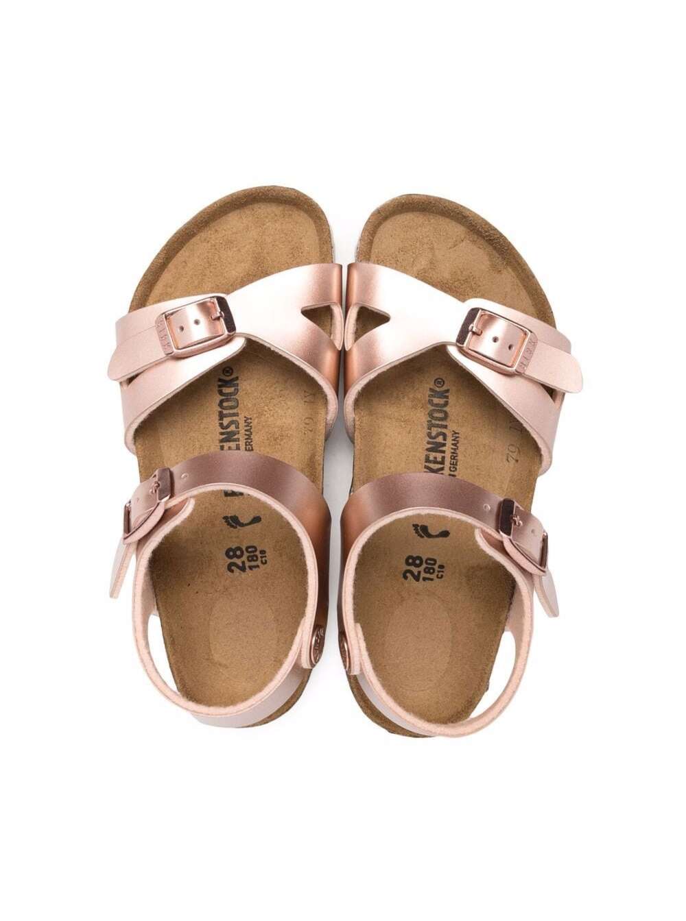 Shop Birkenstock Kids Girls Rio Electric Pink Leather Sandals