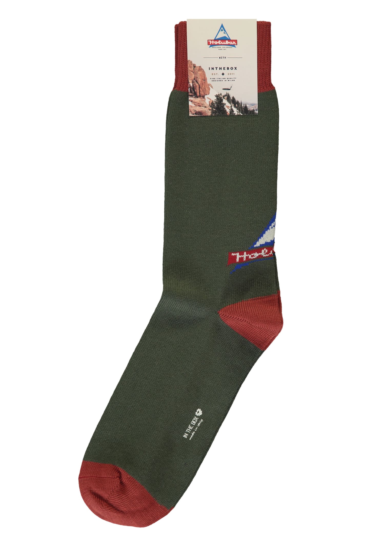 Shop Holubar Cotton Socks In Green