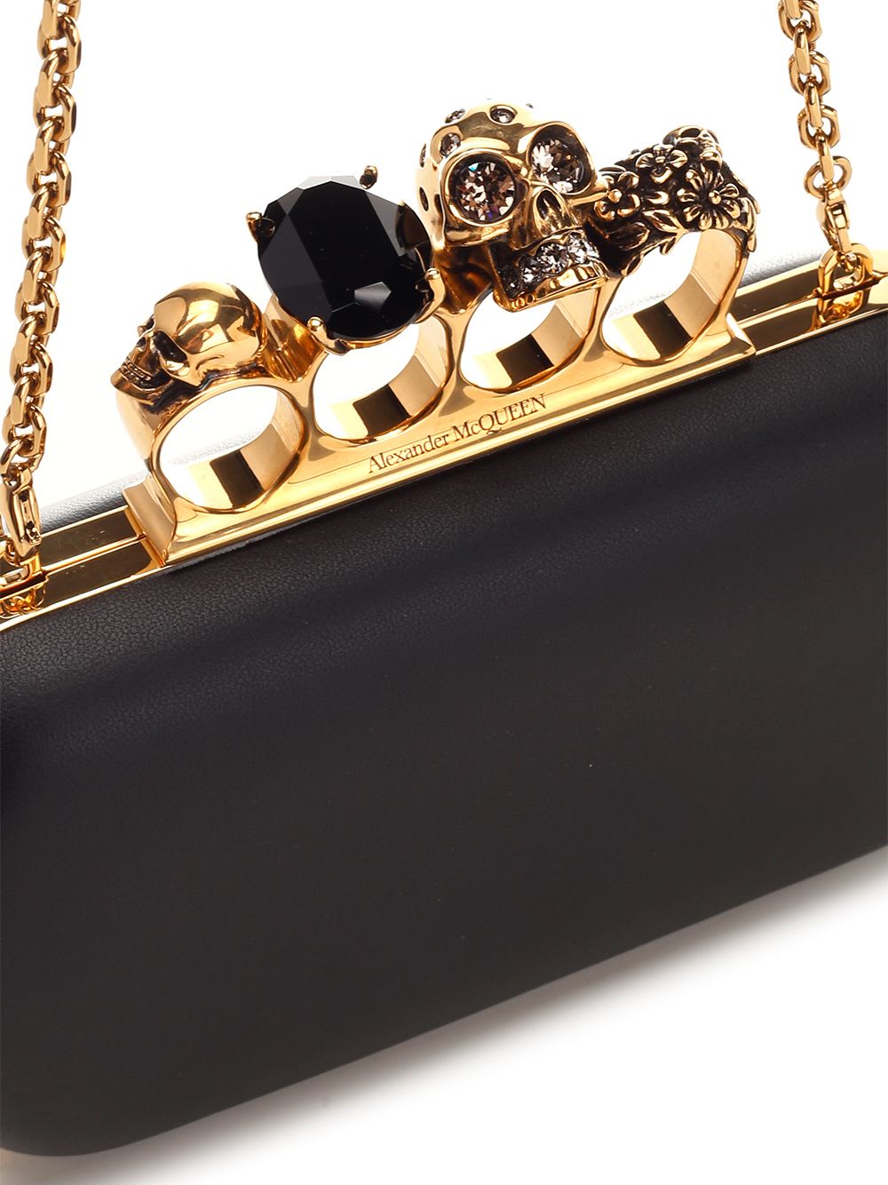 Shop Alexander Mcqueen The Knuckle Clutch In Black