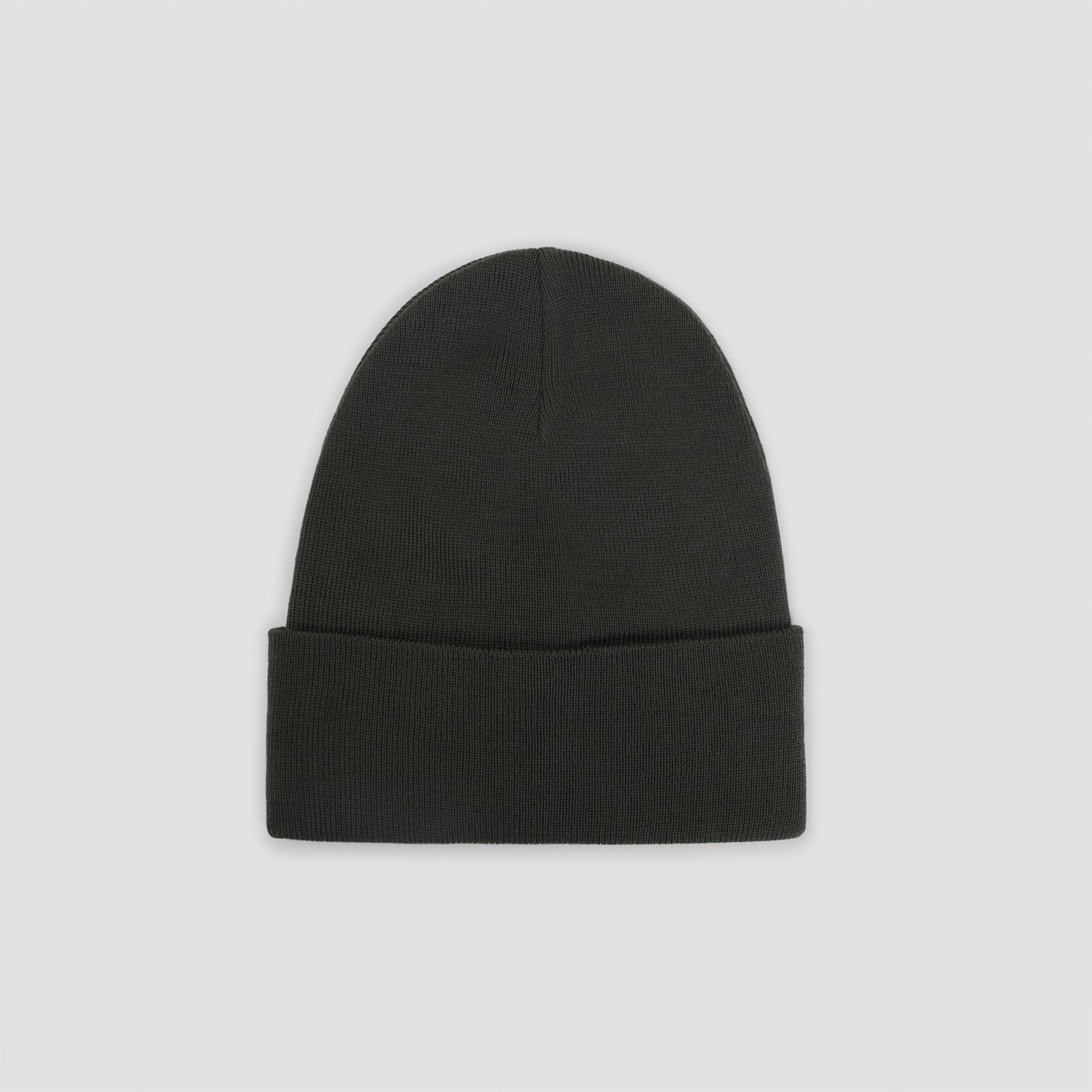 Moncler Knitted Wool Hat Ribbed Cuff In Green