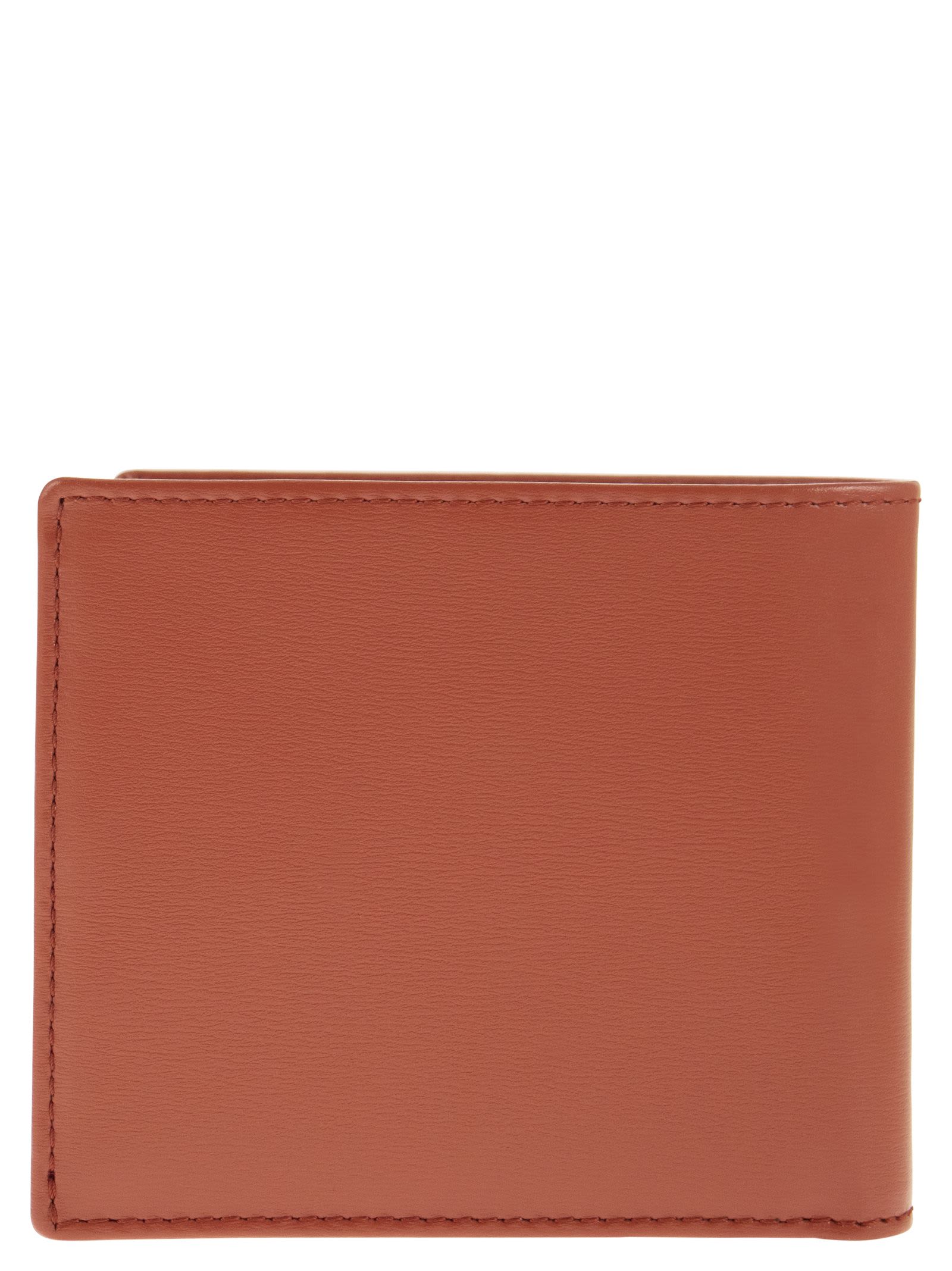 Shop Tod's Leather Wallet With Logo In Sienna
