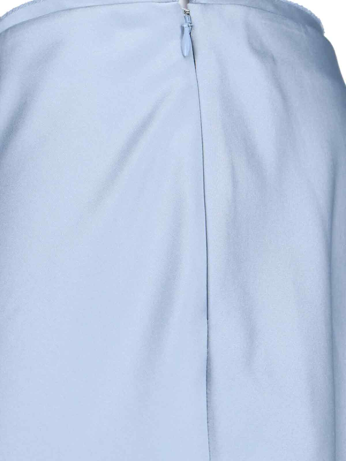 Ami Alexandre Mattiussi Midi Skirt With Seam Detailing And Side Slit In Blue
