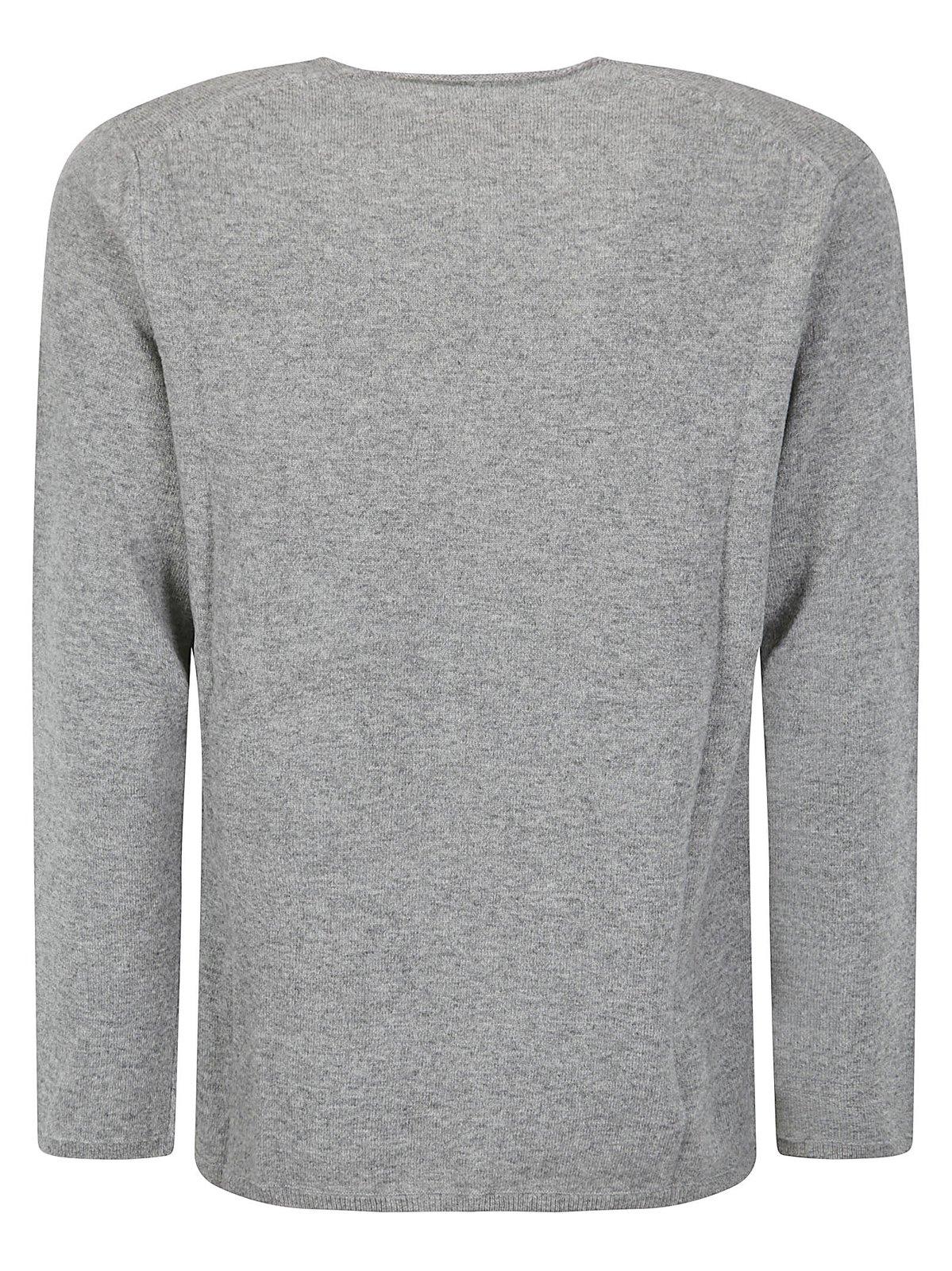 Shop Comme Des Garçons X Lacoste Logo Patch Knitted Jumper In Grey