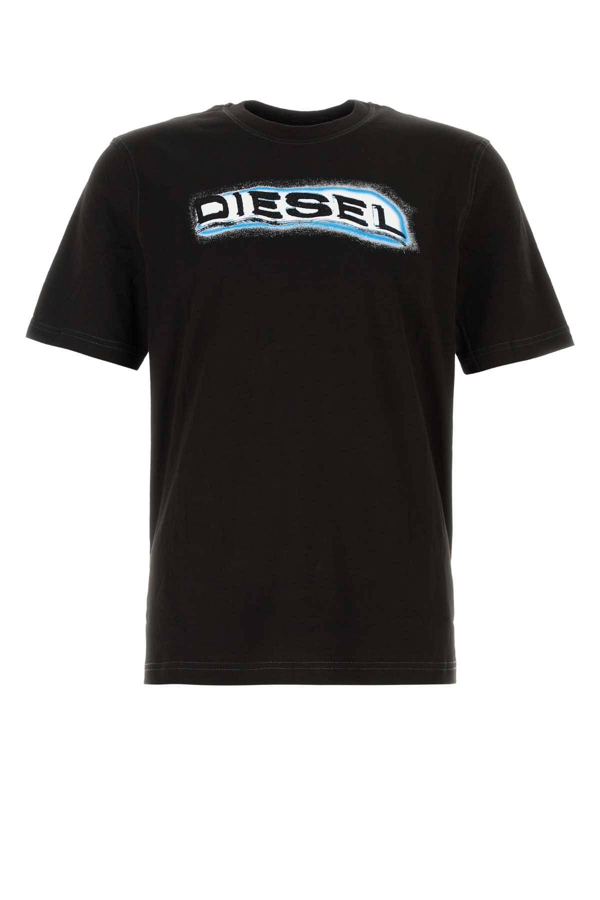 Diesel Black Cotton T-adjust-r4t T-shirt