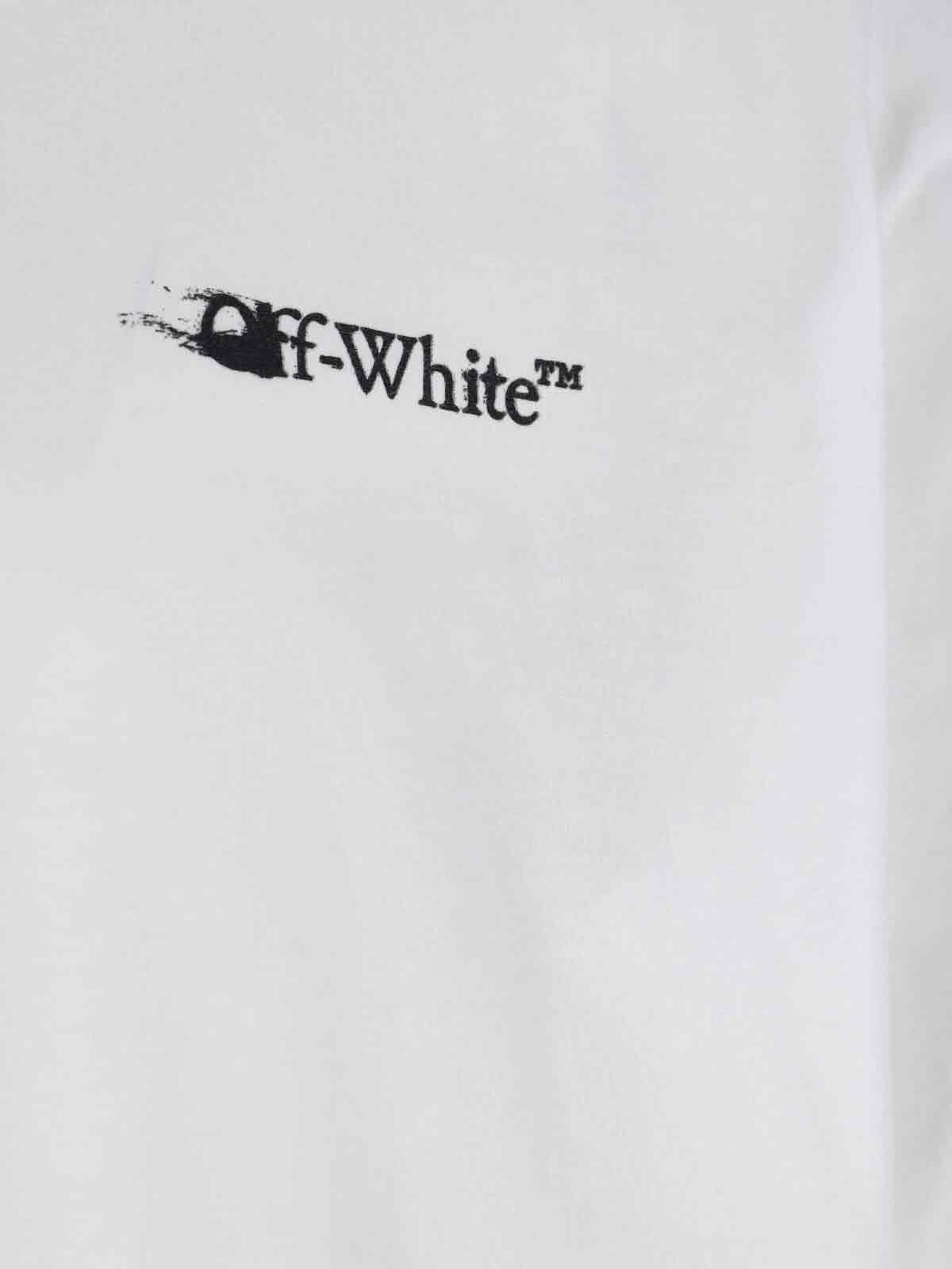 Off-white Arrow Print Long-sleeved T-shirt In White