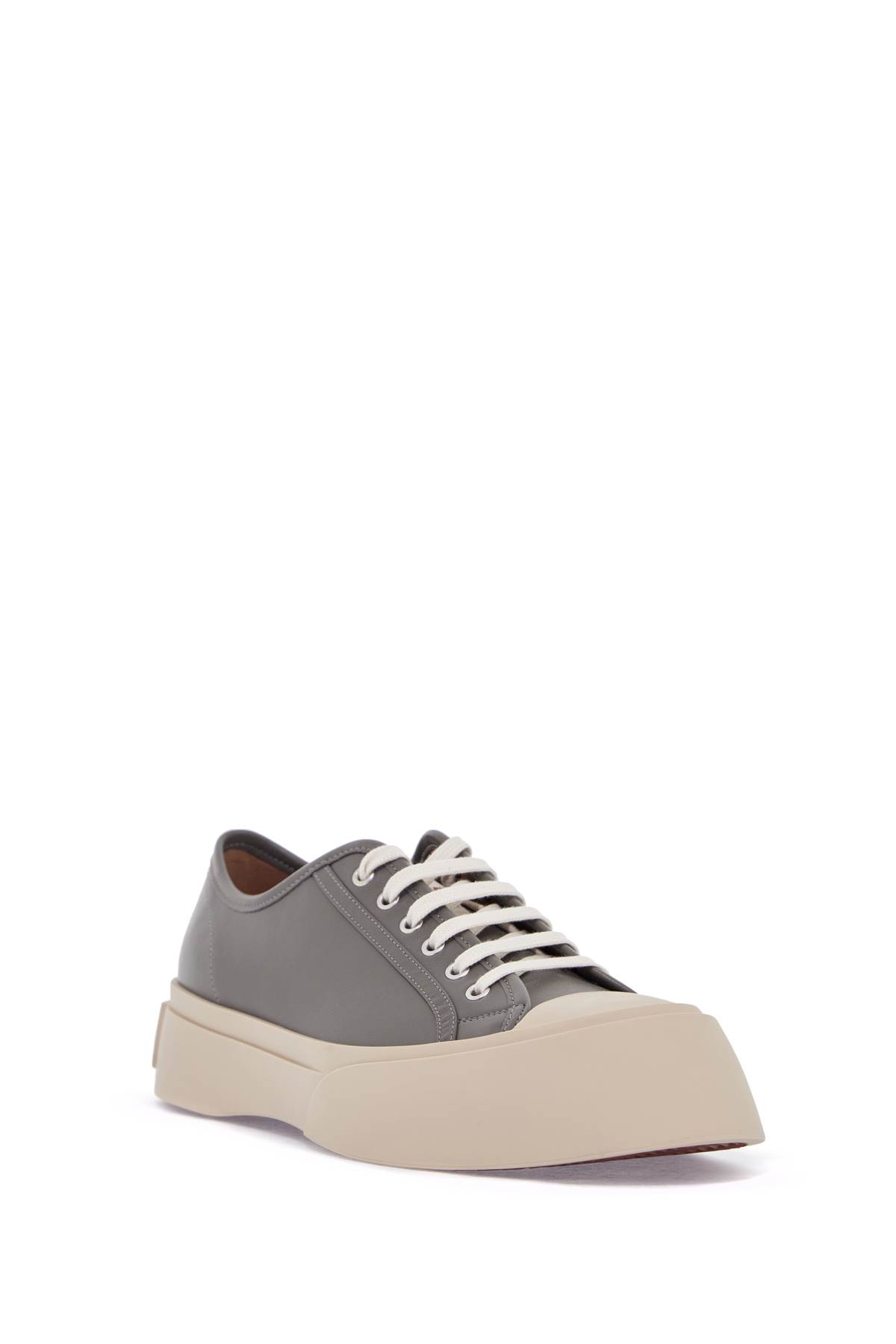 Shop Marni Elegant Gray Calfskin Mens Sneakers In Neutral Grey (grey)