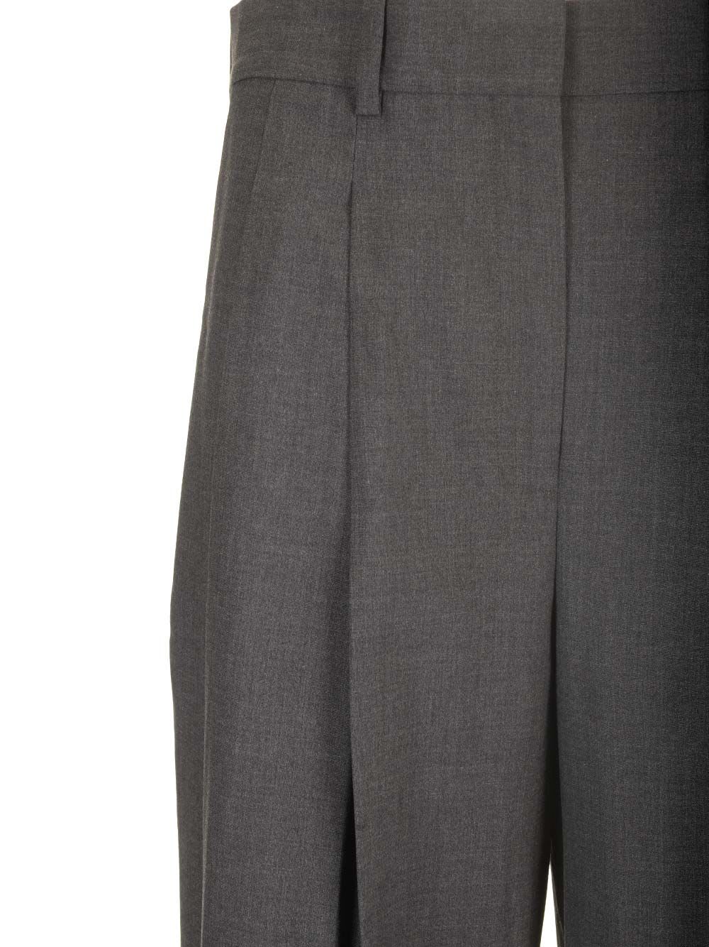 Shop Theory Double Pleat Trousers In Grey