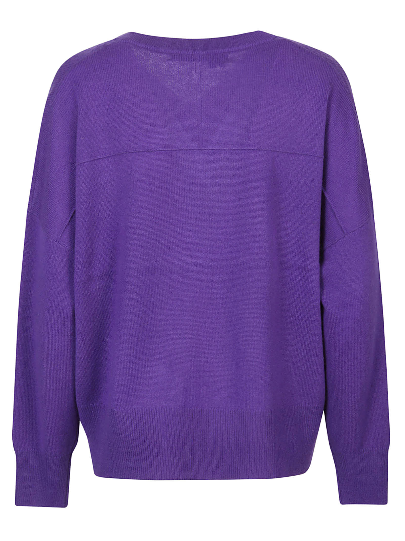 Shop 360cashmere Camille High Low Boxy V Neck Sweater In Amethyst