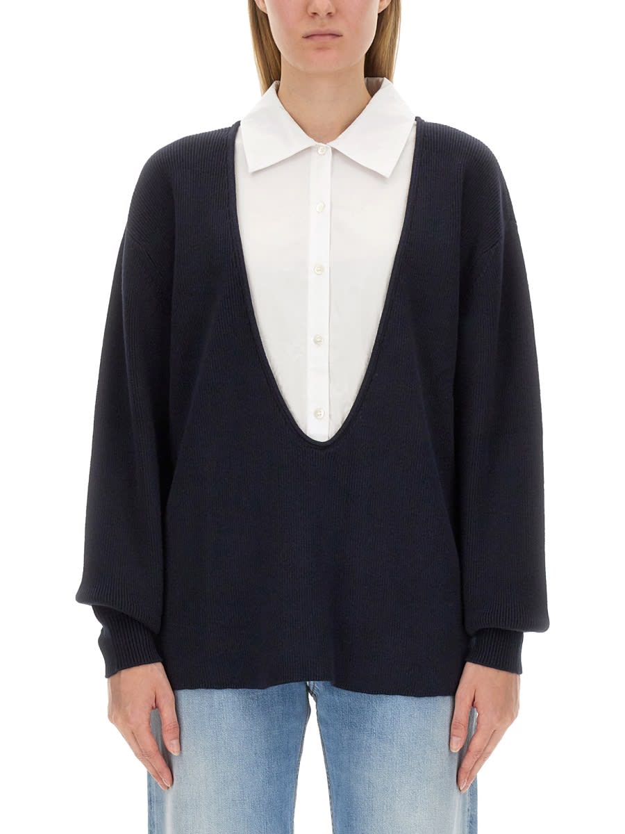 Shop Staud Coast Shirt In Blue